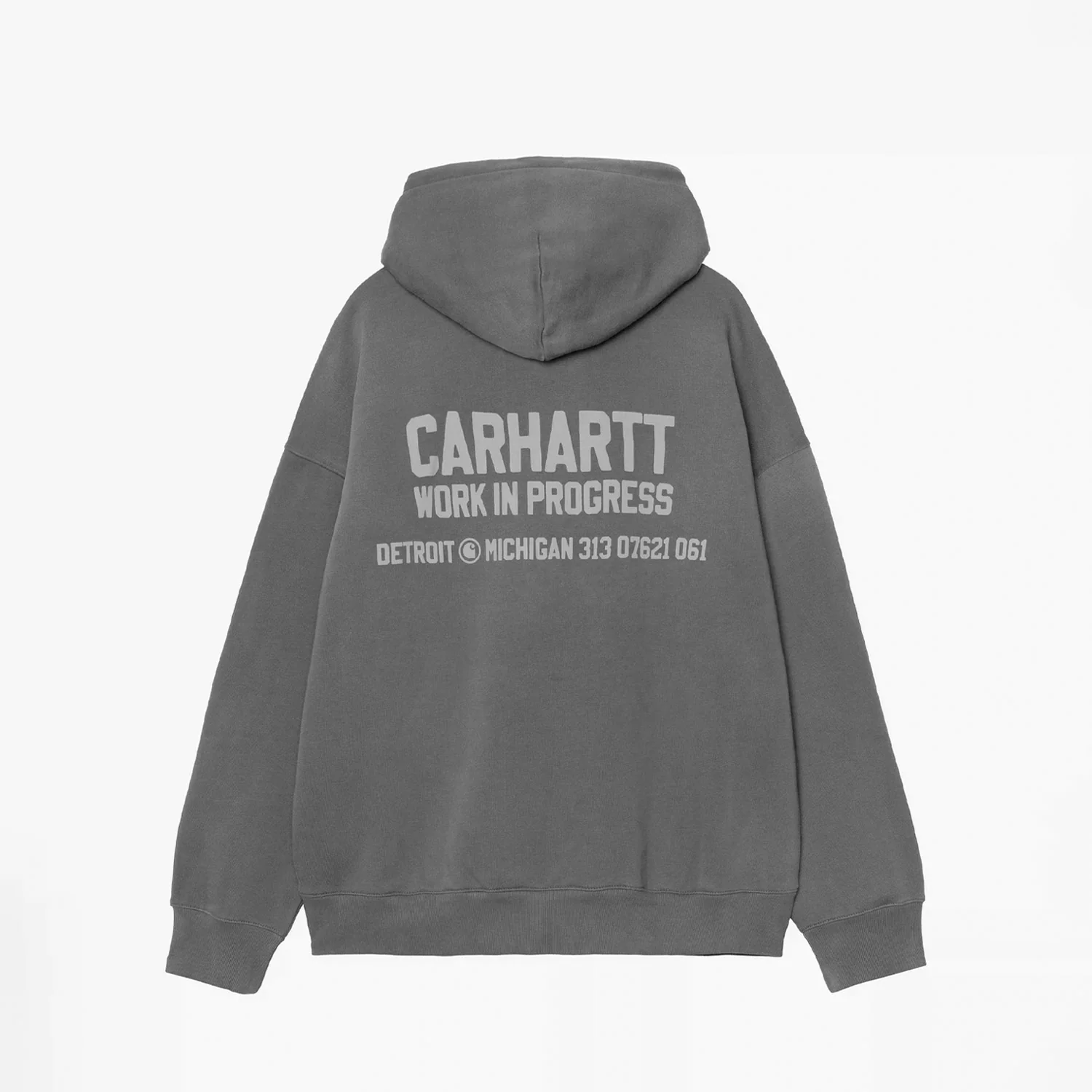 Carhartt WIP HOODED DISTANCE SWEATSHIRT, Graphite Stone Dyed - Image 2