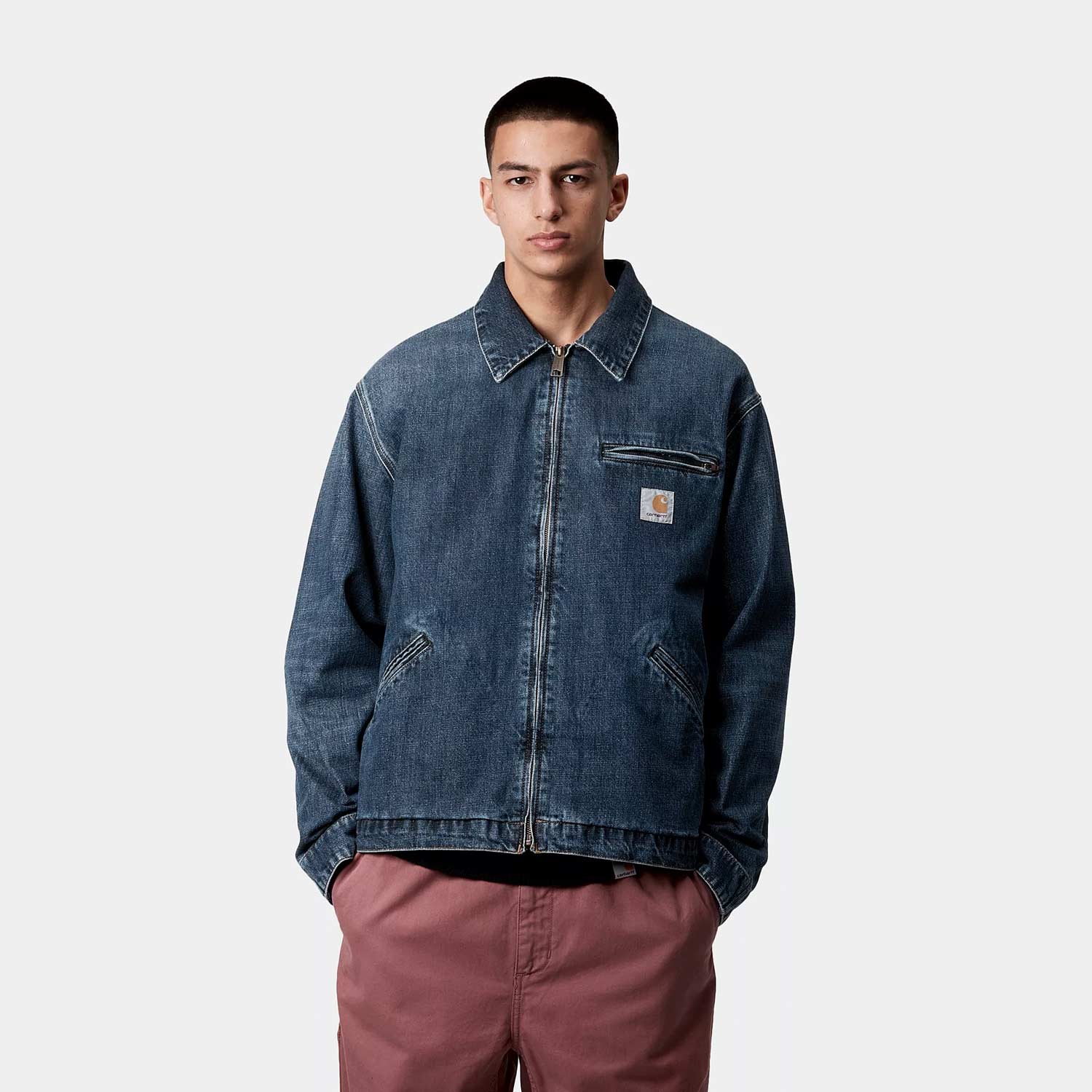 Carhartt WIP OG DETROIT JACKET, Blue Dark Used Wash - Image 3