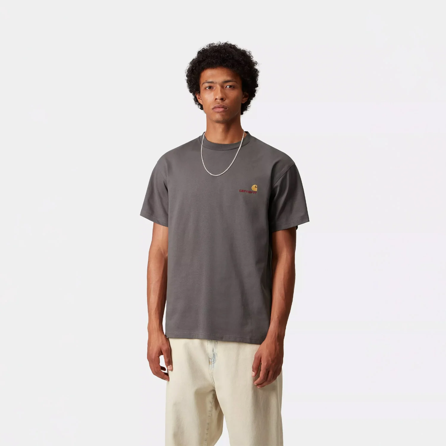 Carhartt WIP S/S AMERICAN SCRIPT T-SHIRT, Porphyry - Image 3