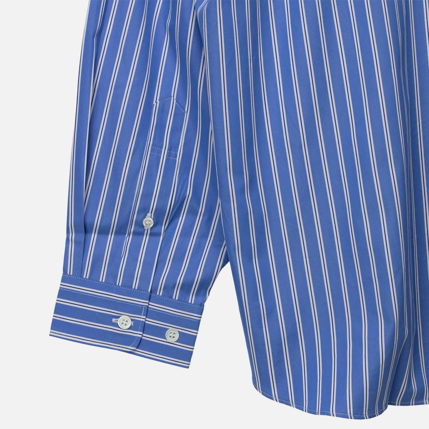 CDG Homme STRIPED SHIRT, Dark Sax/Navy/White - Image 4