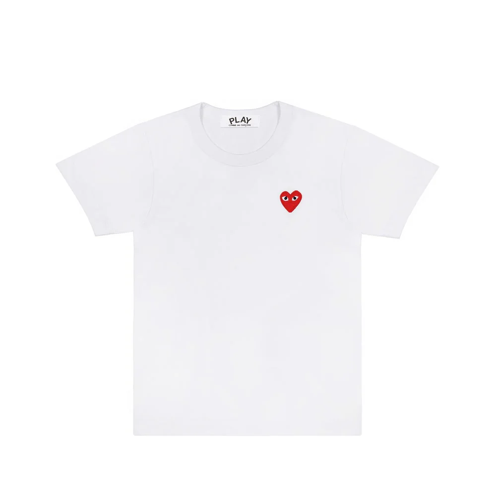 Comme des Garçons PLAY RED HEART T-SHIRT,  White