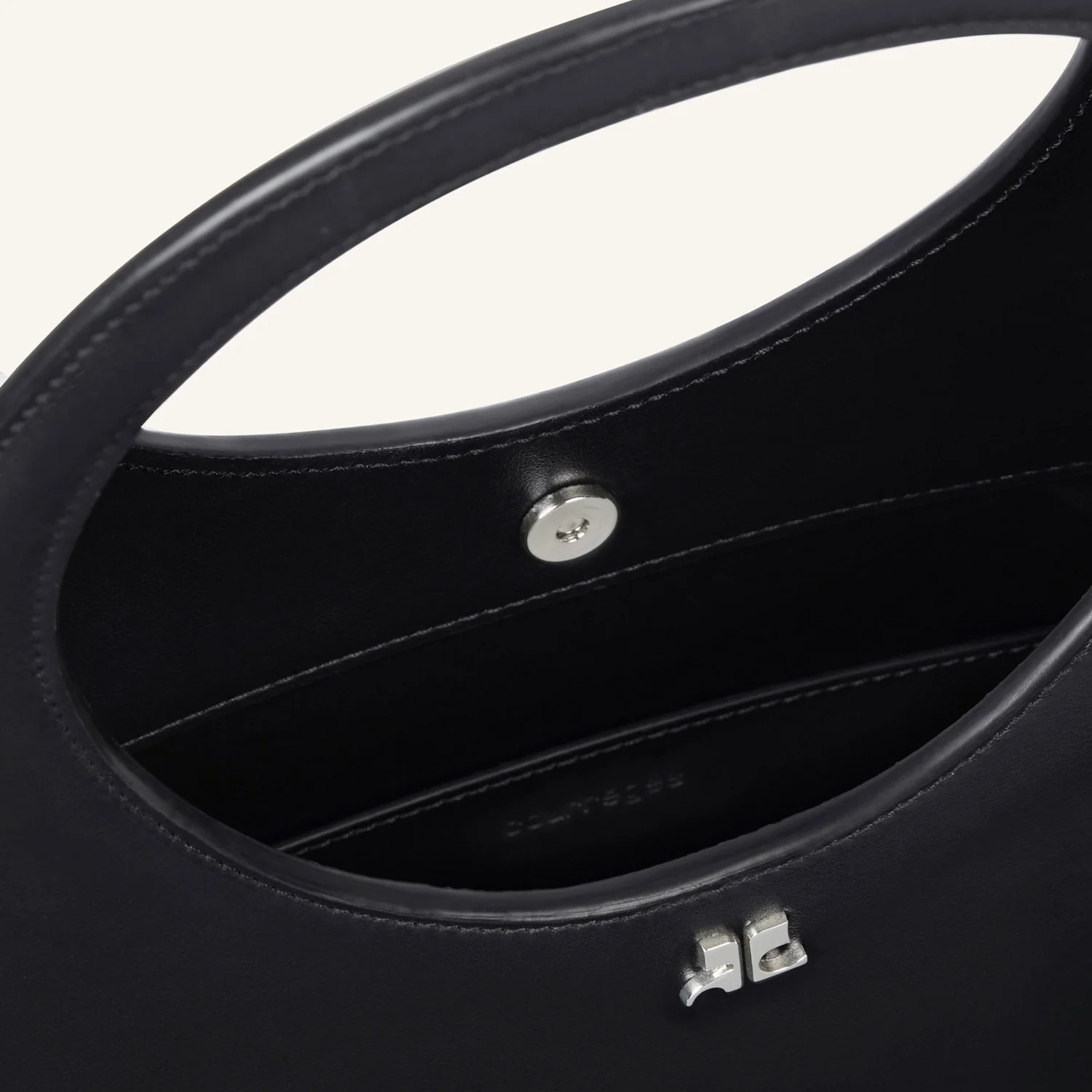 courrèges HOLY LEATHER BAG, Black - Image 4