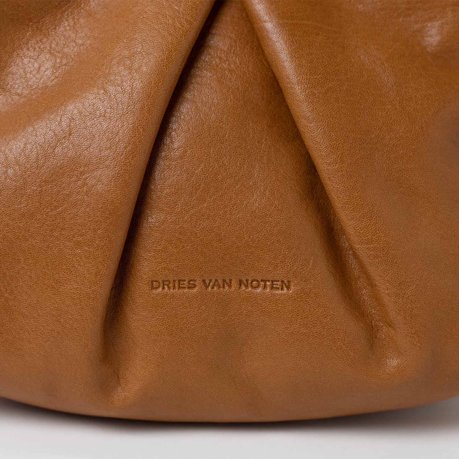 Dries Van Noten BW261-CRISP709-116 SMALL PLEATED LEATHER BAG, Tan - Image 2
