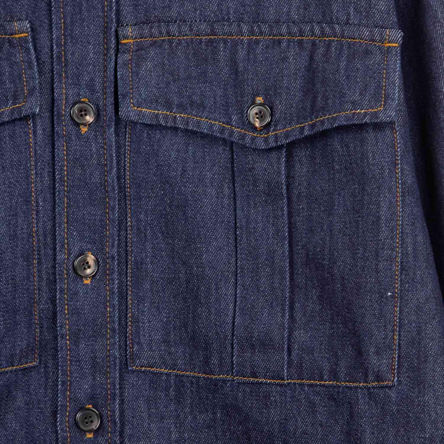 Dries Van Noten CALENDOS 2381 DENIM SHIRT, Indigo - Image 3