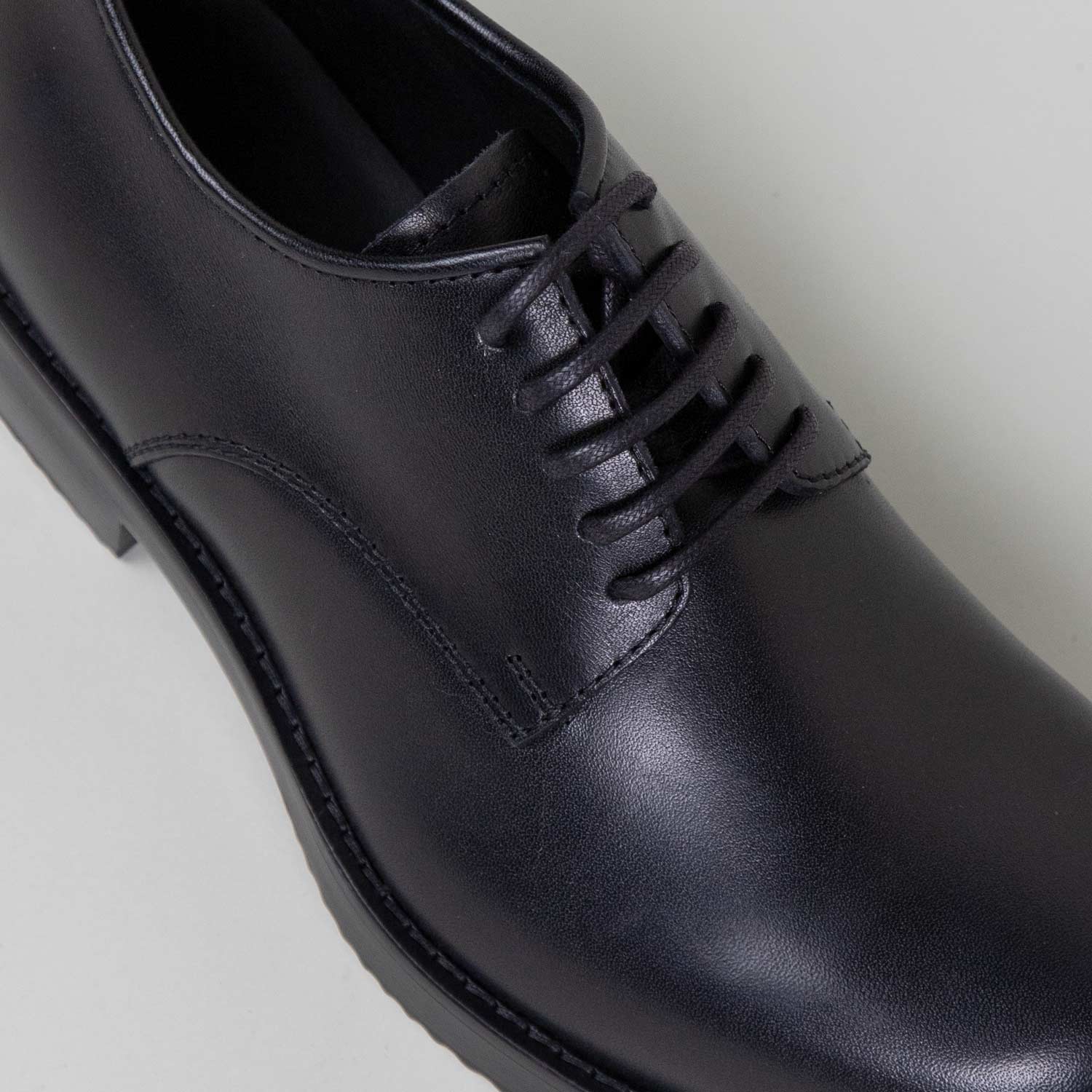 Dries Van Noten  LEATHER DERBY SHOES, Black - Image 3