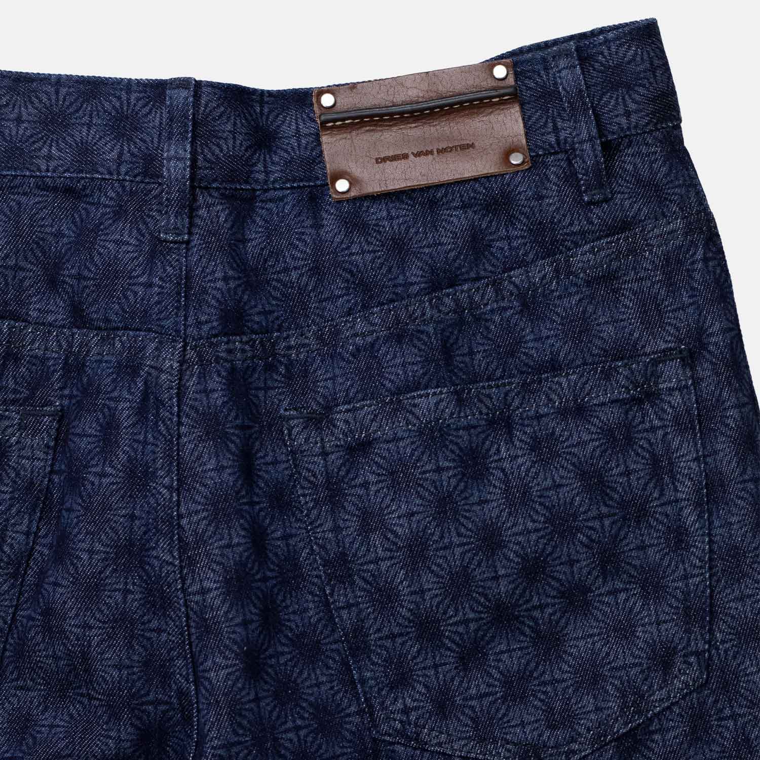 Dries Van Noten PINE DENIM 3387 PANTS, Dessin B - Image 4
