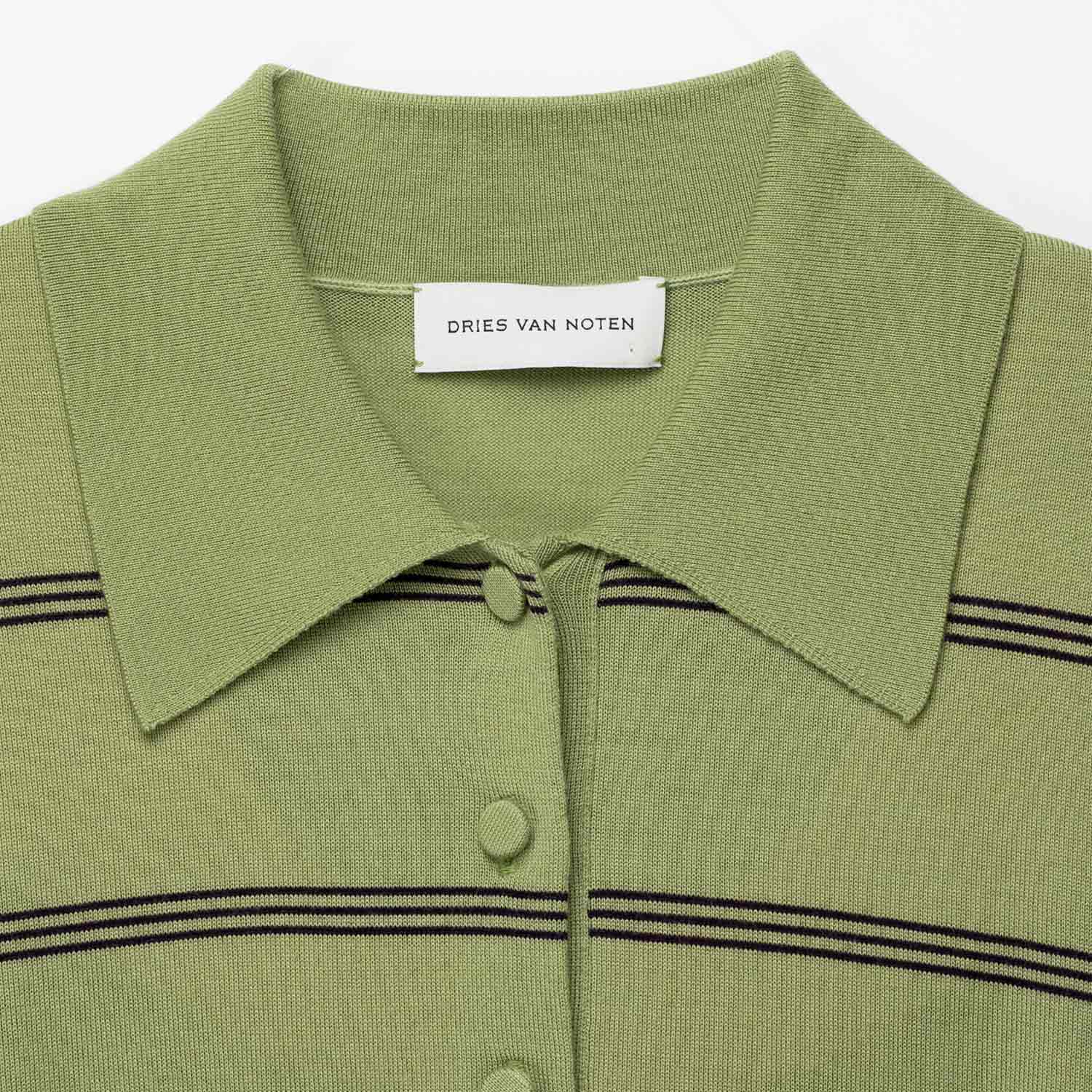 Dries Van Noten TUNO STRIPE SWEATER, Olive - Image 3