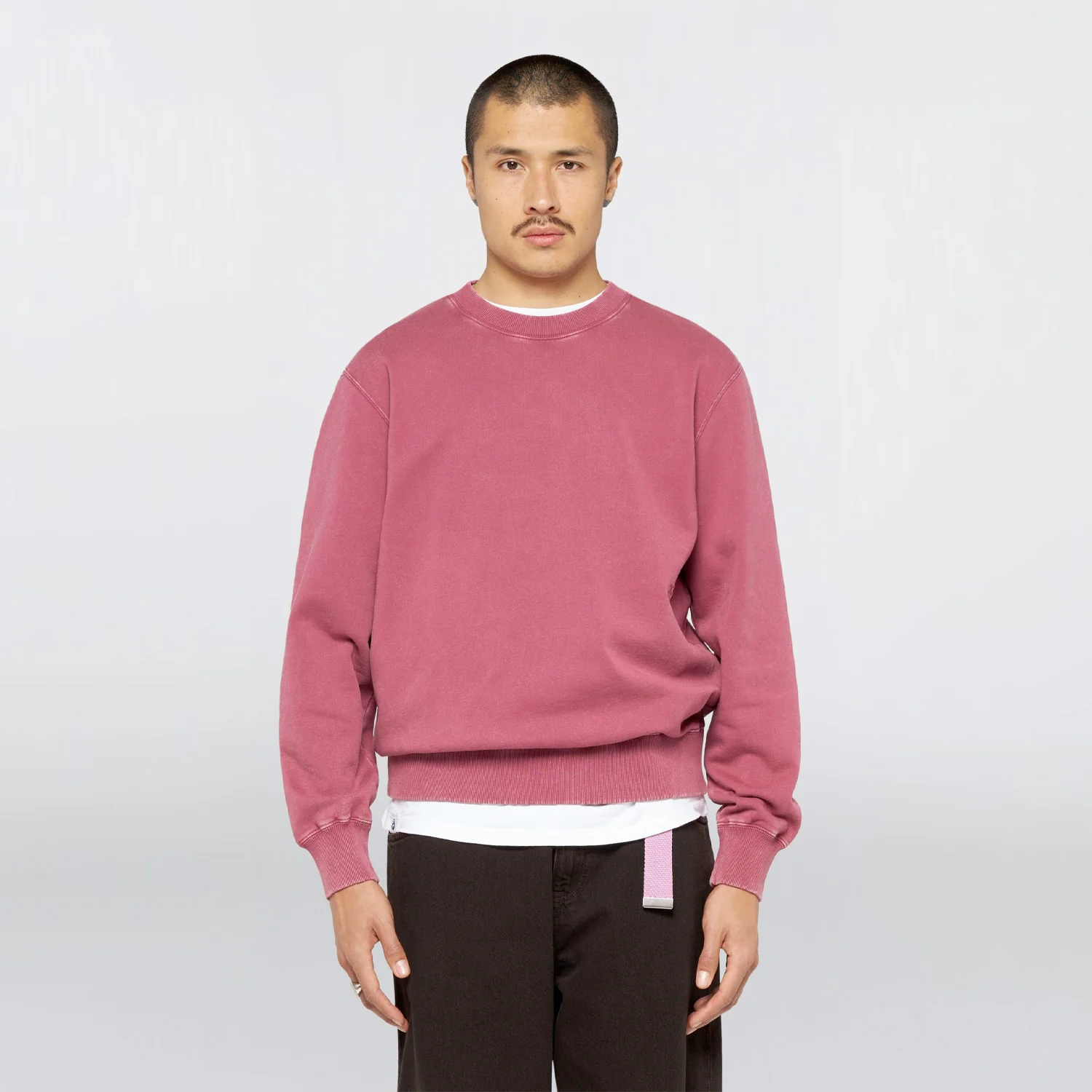 Edwin AXIOM CREW SWEATSHIRT, Red Plum Marble Fade Out - Image 3