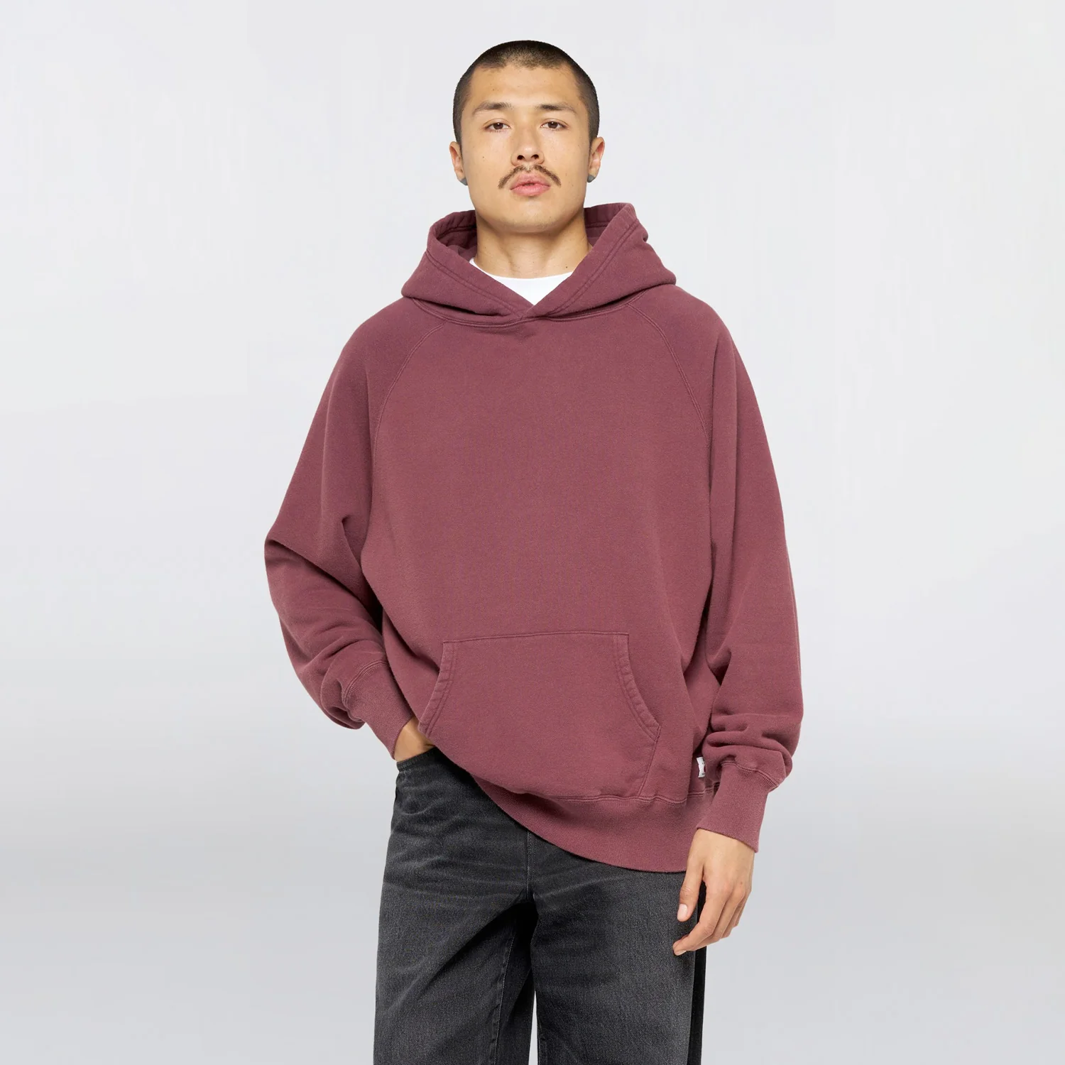 Edwin RAGLAN-SLEEVE HOODIE, Wine - Image 3