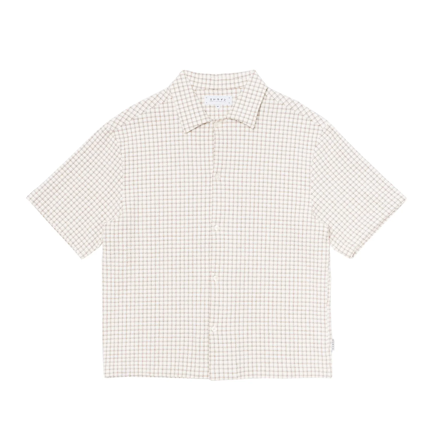Edwin ZED SHIRT S/S, White/Brown