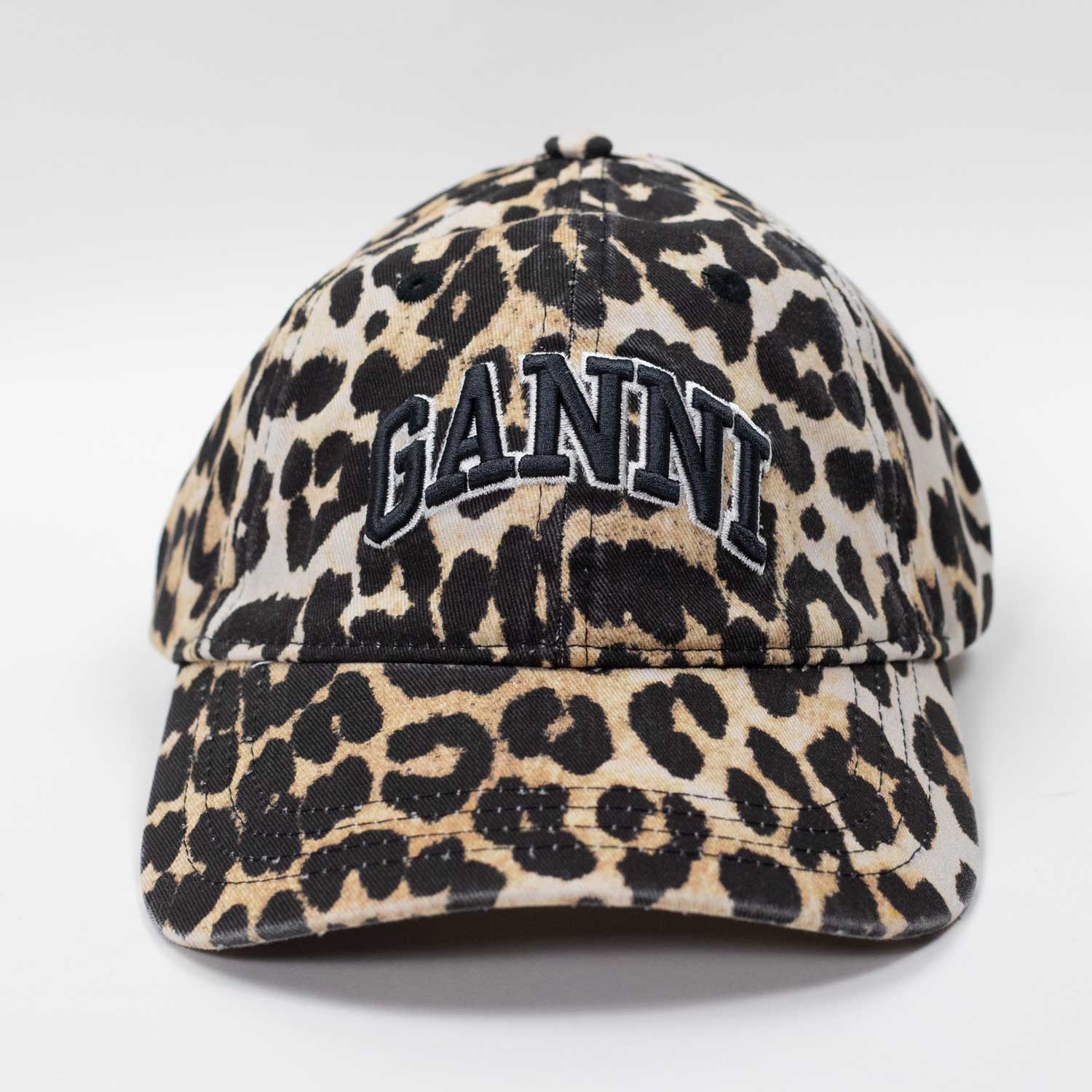 Ganni A6898 CANVAS CAP LEO EMB, Leopard - Image 2