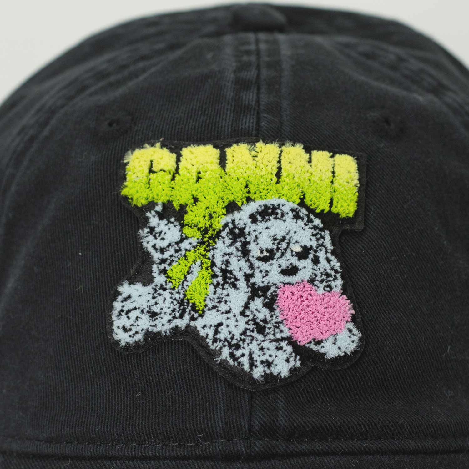 Ganni A6941 CANVAS PUPPY CAP, Washed Black - Image 2