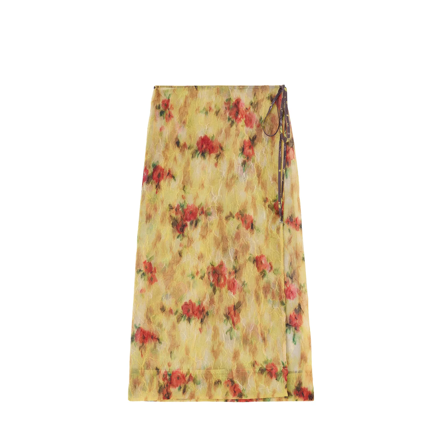 Ganni FLUID TAFFETA WRAP SKIRT, Aurora