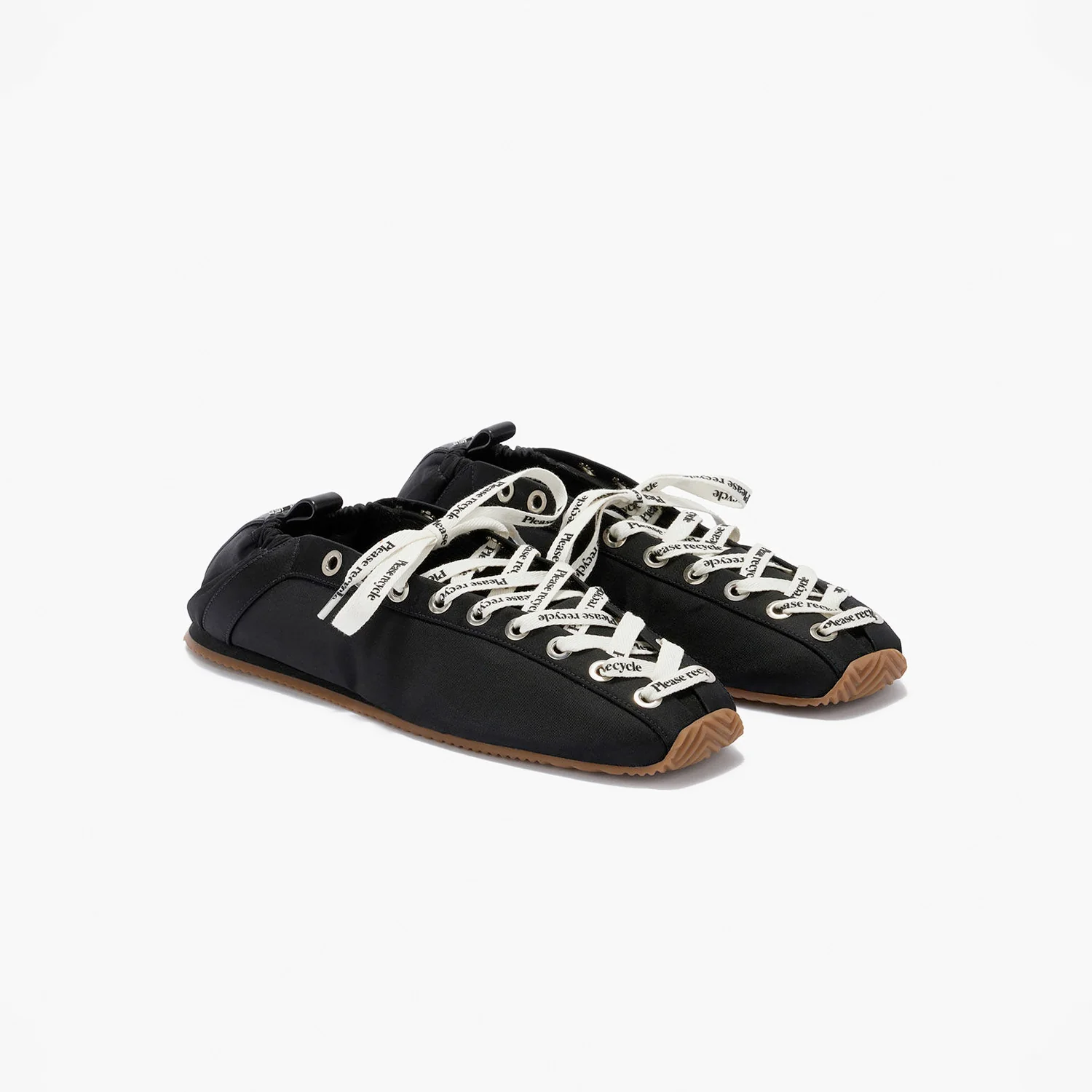 Ganni LACE UP SPORTY BALLERINA, Jet Black - Image 2
