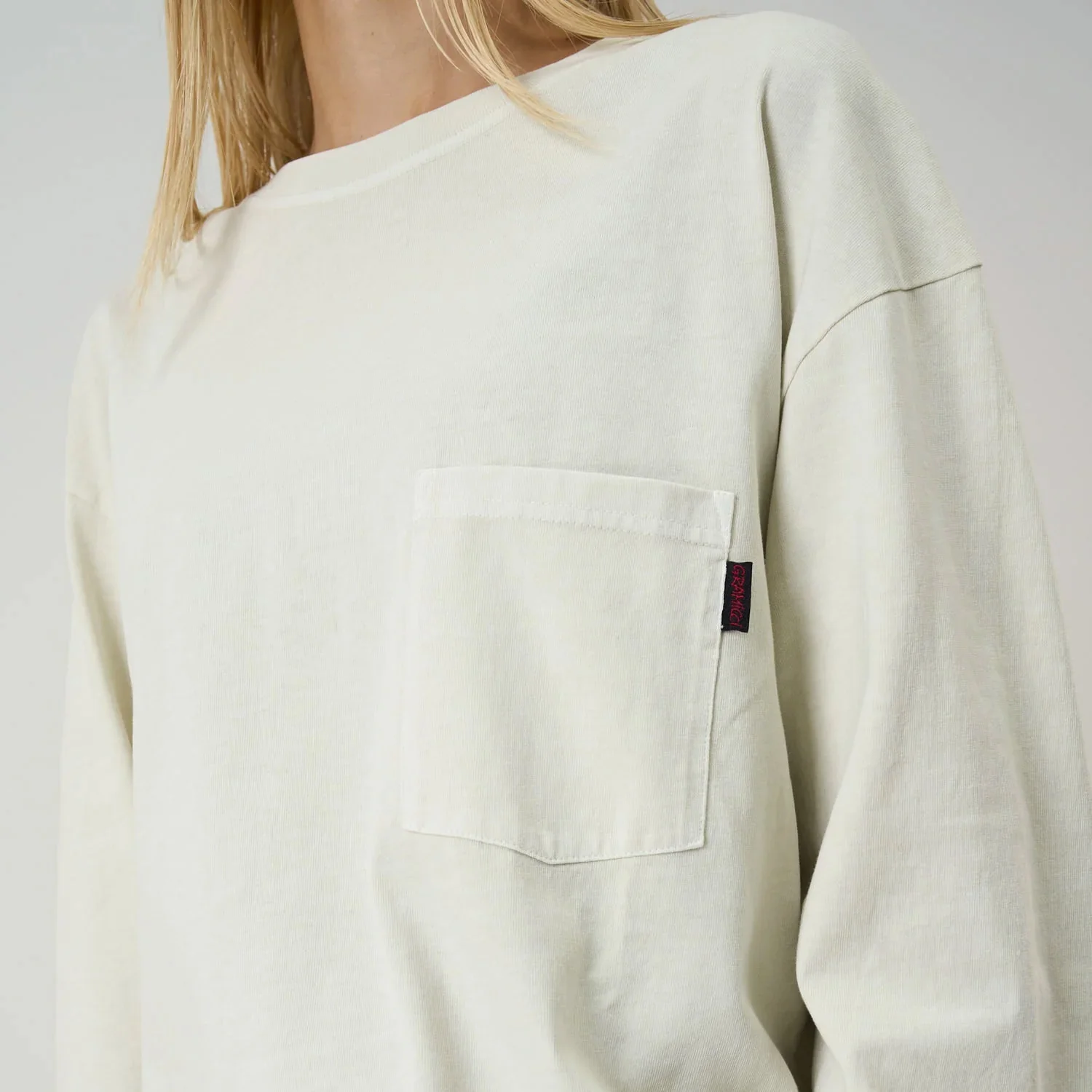 Gramicci L/S POCKET TEE PIGMENT DYED, Natural Pigment - Image 2