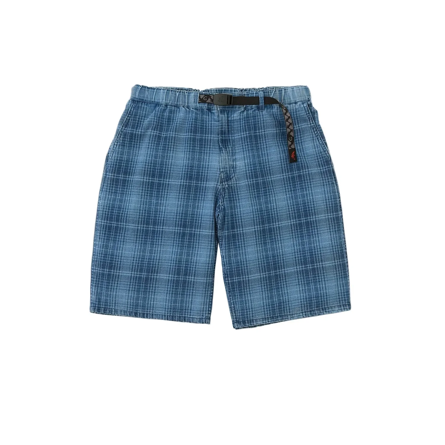 Gramicci LAGOON SHORT DENIM PLAID, Indigo Checker