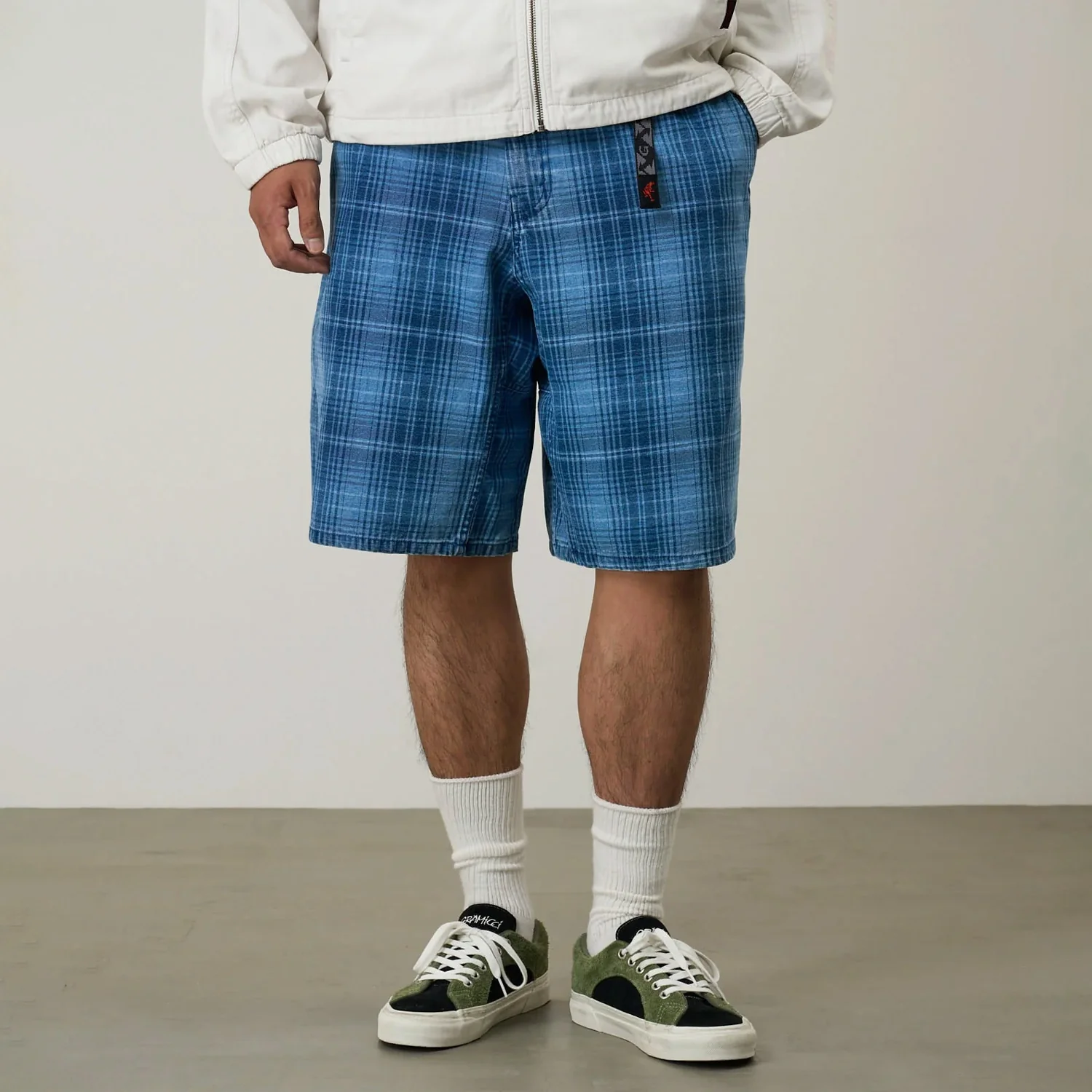 Gramicci LAGOON SHORT DENIM PLAID, Indigo Checker - Image 3