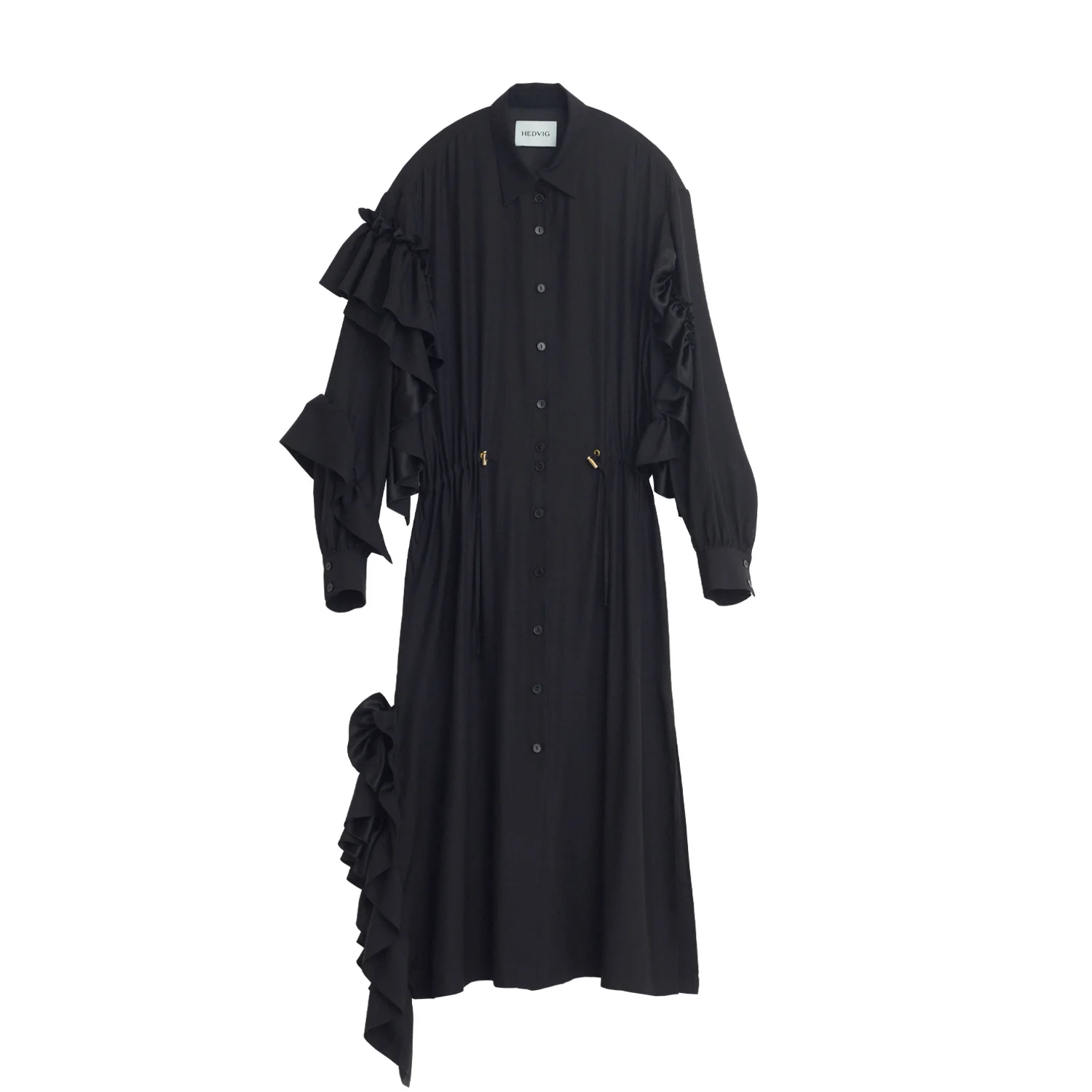 Hedvig MACARON SILK MIDI DRESS, Black