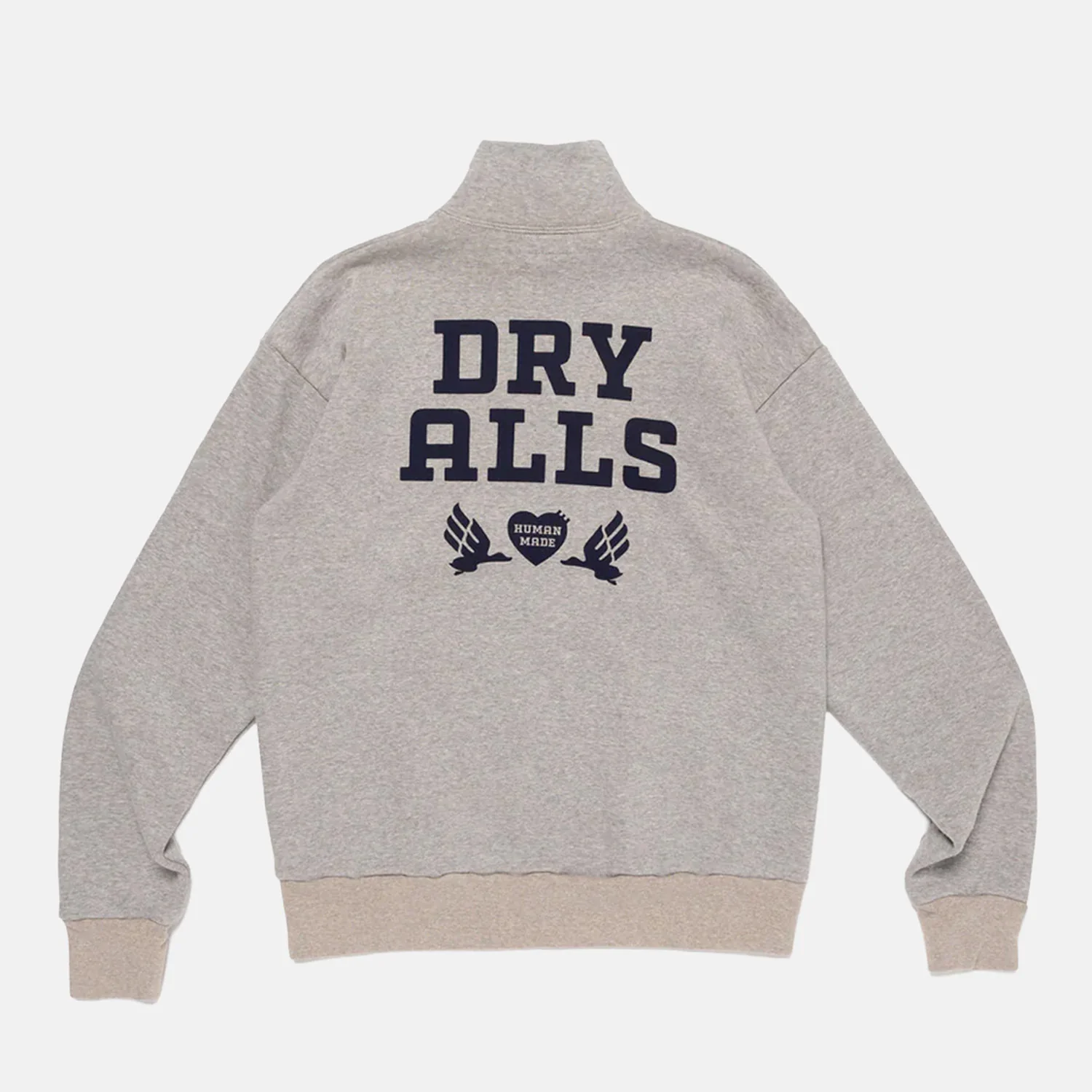 HUMAN MADE HALF-ZIP SWEATSHIRT, GRAY GRAY - Image 2
