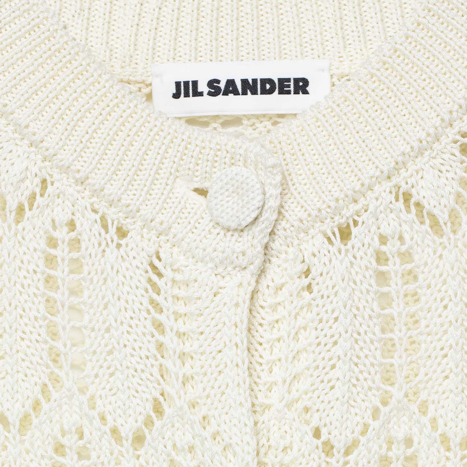 Jil Sander CREWNECK L/S CARDIGAN, Eggshell - Image 2