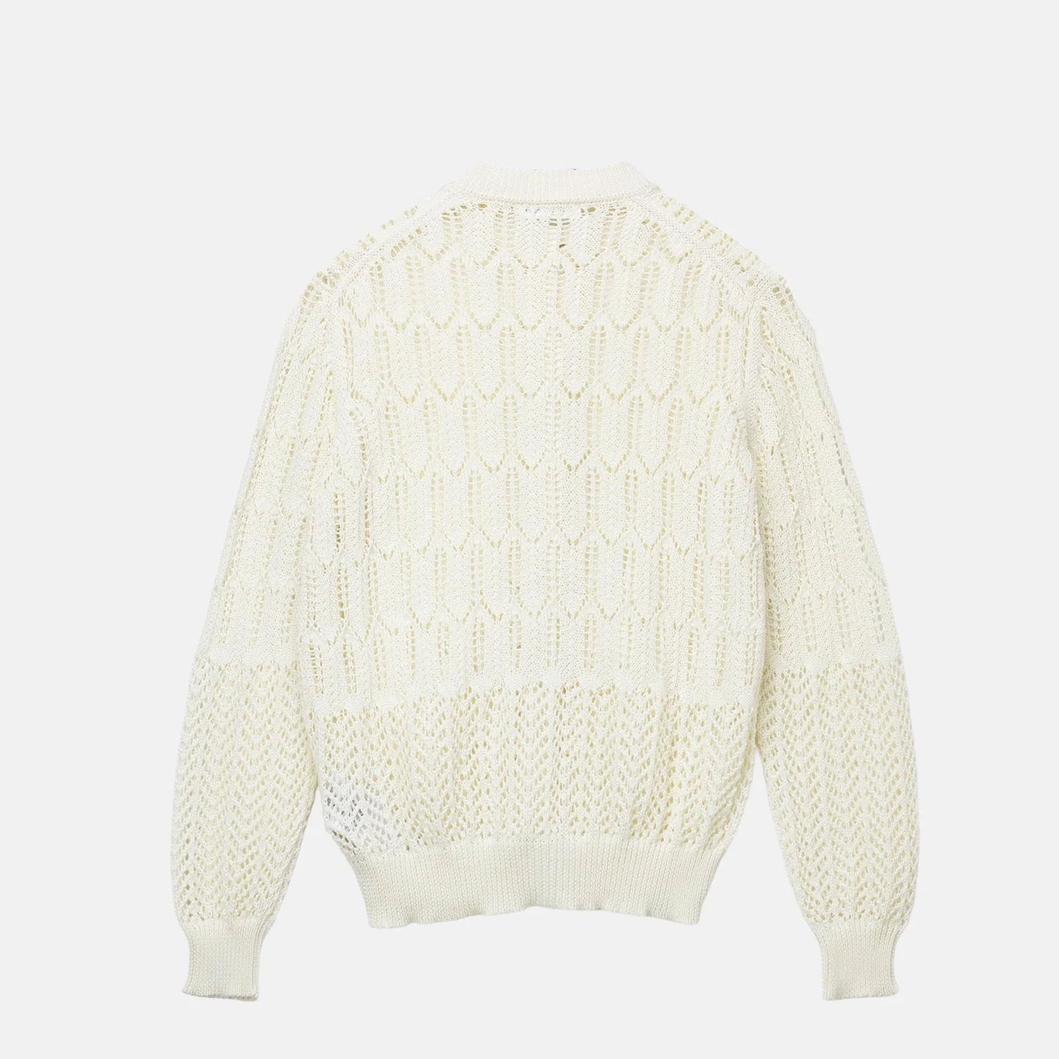Jil Sander CREWNECK L/S CARDIGAN, Eggshell - Image 3