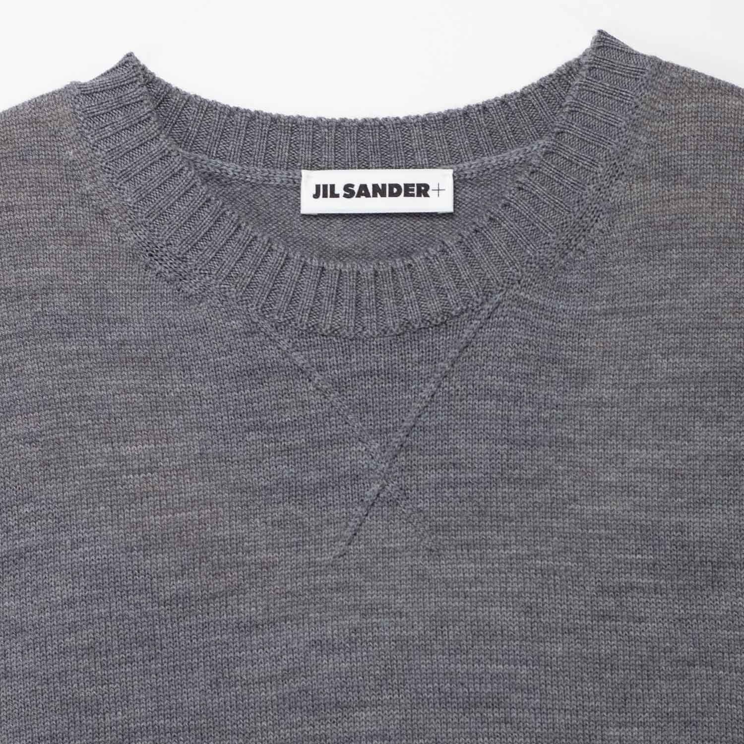 Jil Sander WOOL CREW-NECK SWEATER, London Fog - Image 3