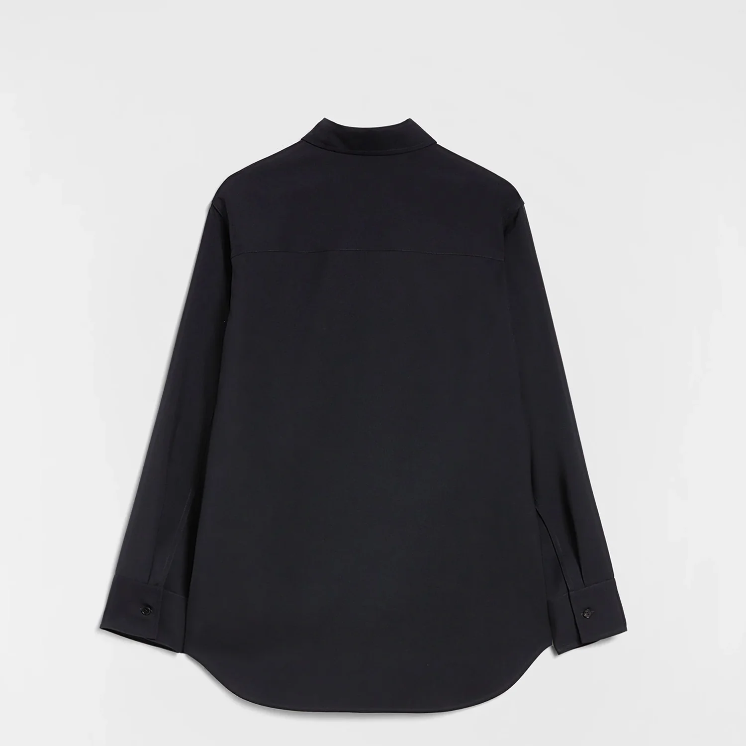 LIGHTWEIGHT WOOL GABARDINE SHIRT, Black - Image 2