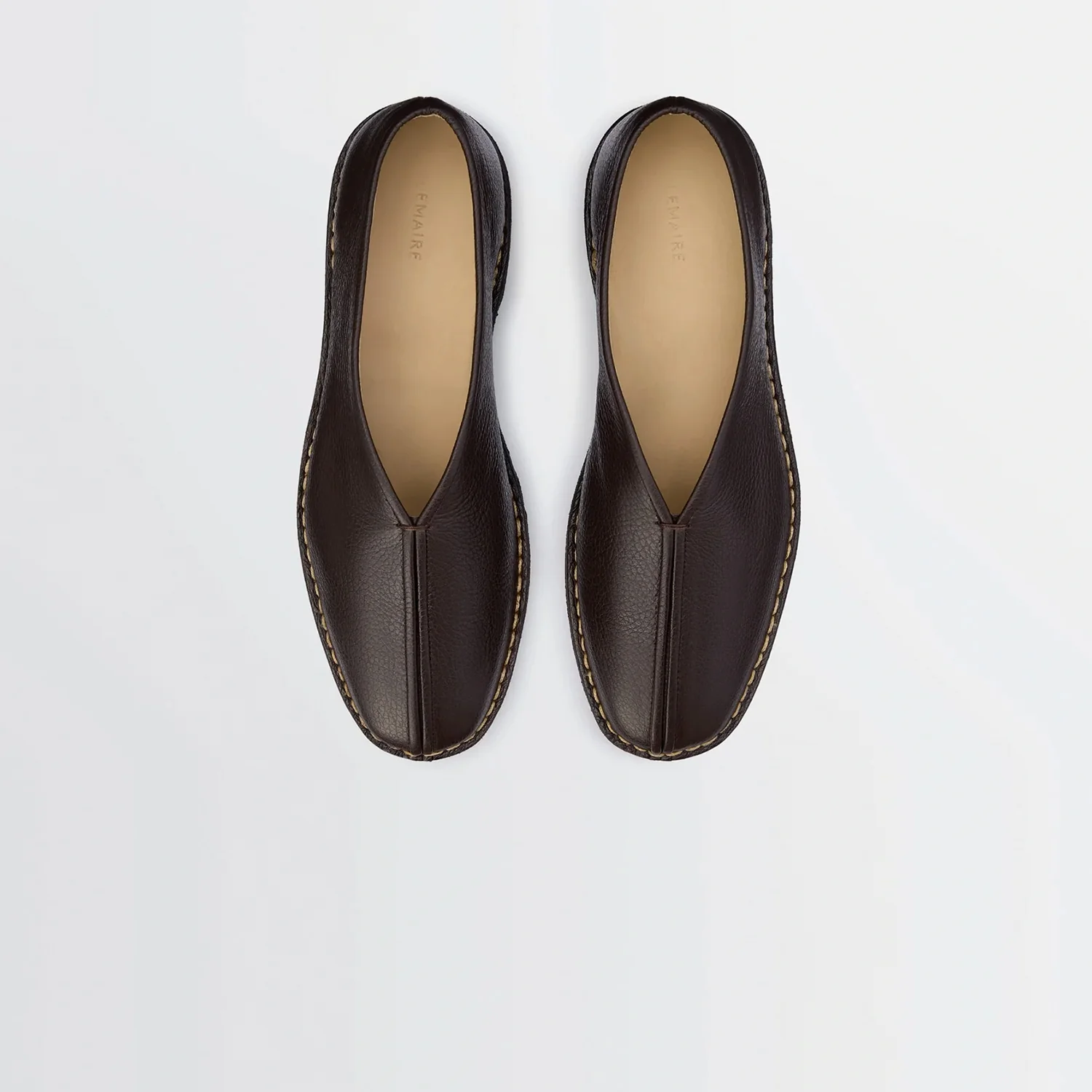 Lemaire PIPED CREPE SLIPPERS, Dark Brown - Image 4