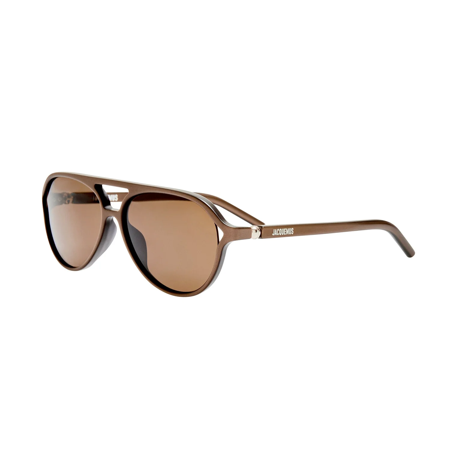 Linda Farrow X Jacquemus PASTRO SUNGLASSES, Matt Metallic Brown - Image 2