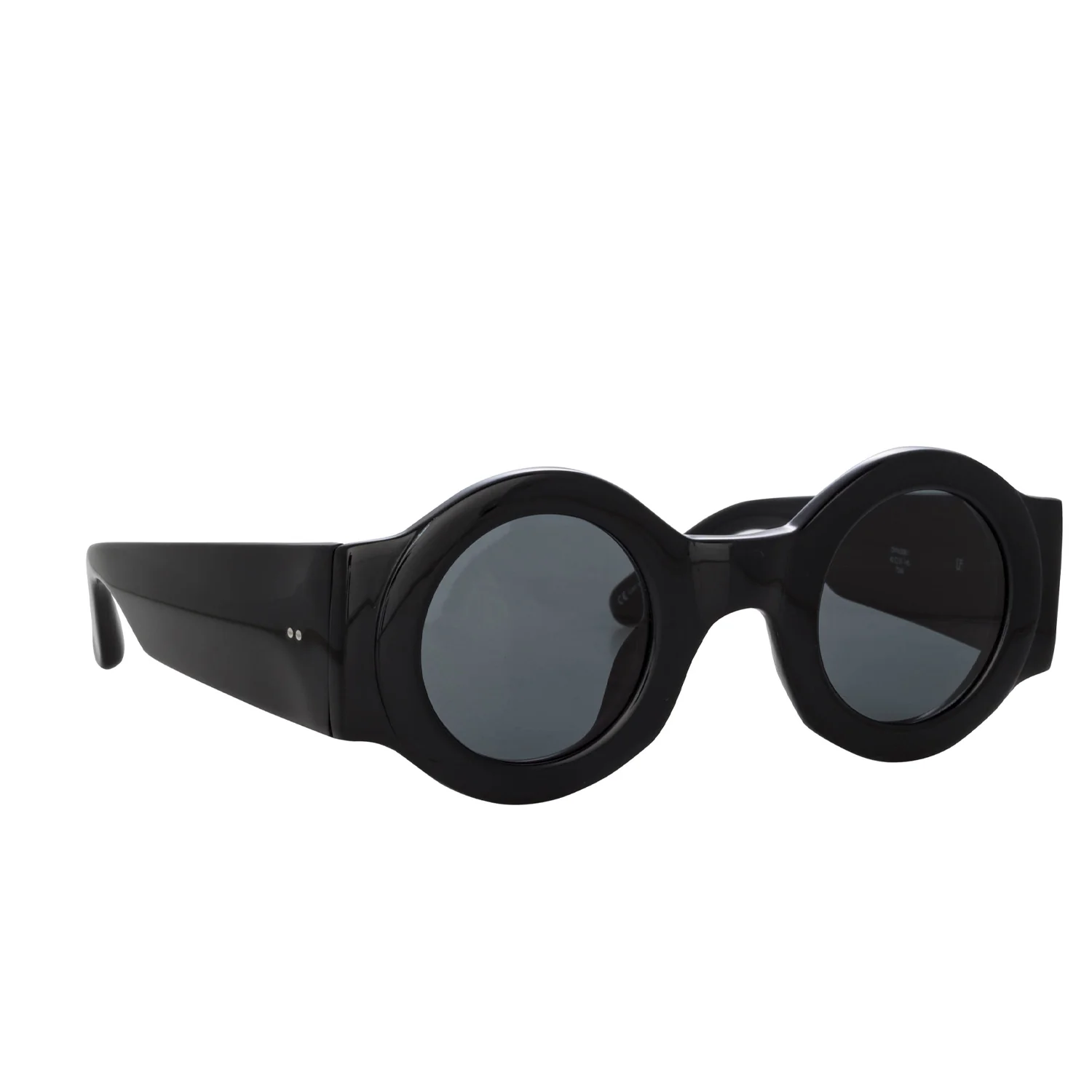 Linda Farrow X Dries Van Noten ROUND SUNGLASSES, Black - Image 2