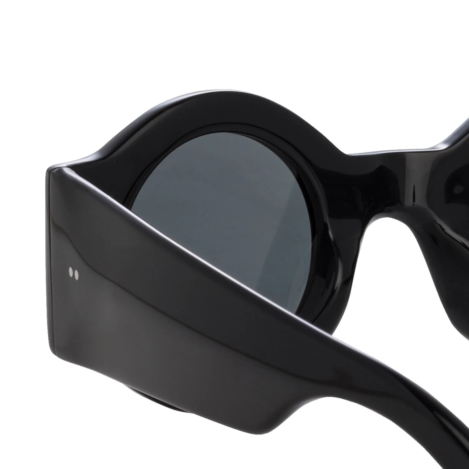 Linda Farrow X Dries Van Noten ROUND SUNGLASSES, Black - Image 3