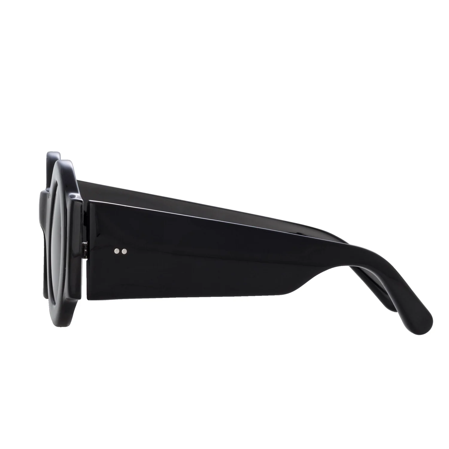 Linda Farrow X Dries Van Noten ROUND SUNGLASSES, Black - Image 4