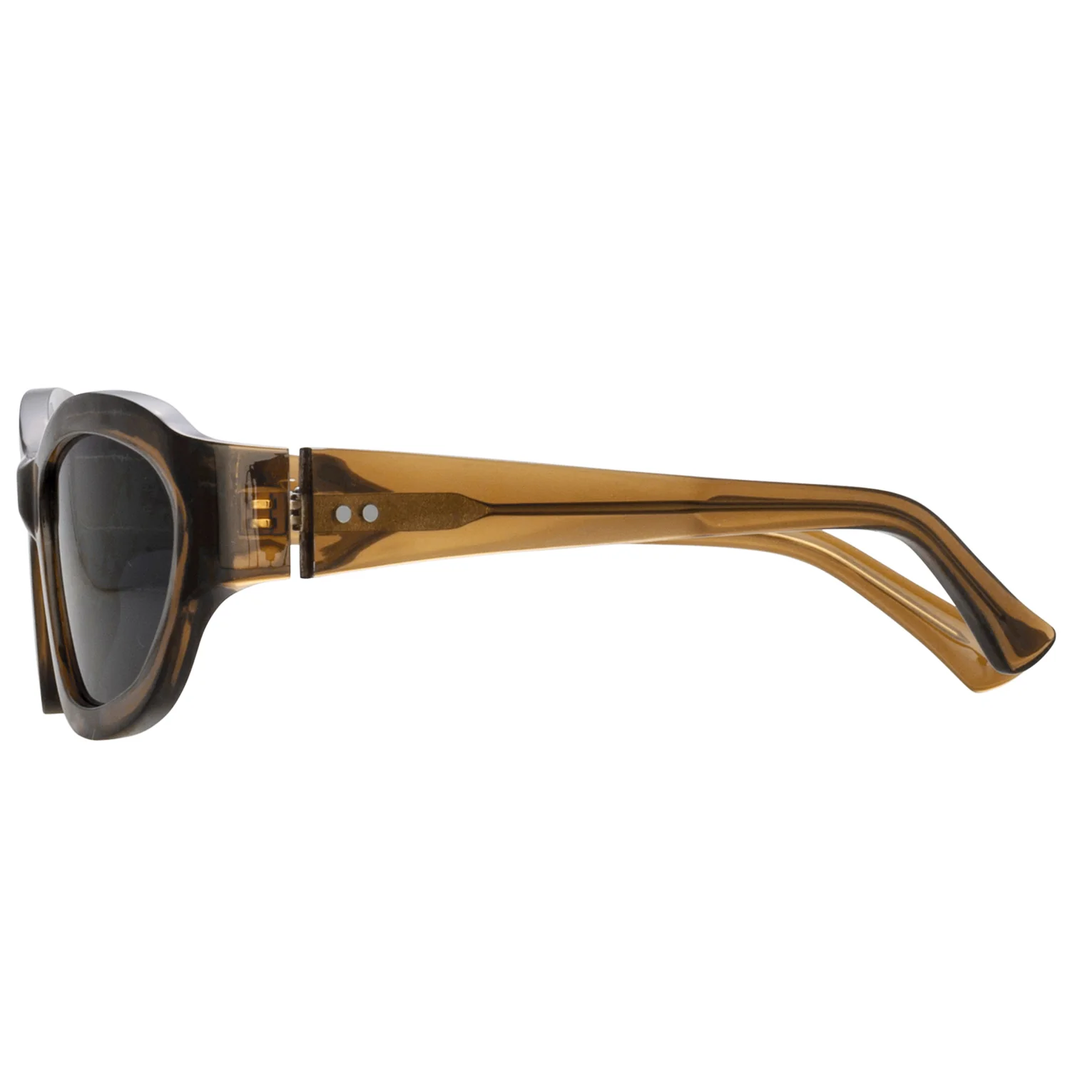 Linda Farrow X Dries Van Noten WRAP SUNGLASSES, Dark Camel - Image 2