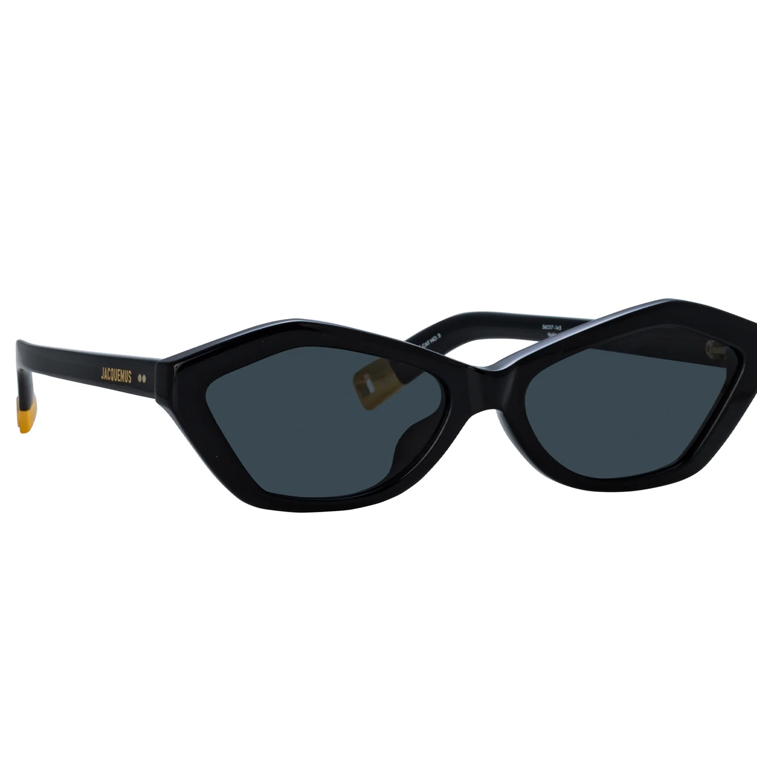 Linda Farrow X Jacquemus BAMBINO SUNGLASSES, Black/Yellow Gold/Grey - Image 2