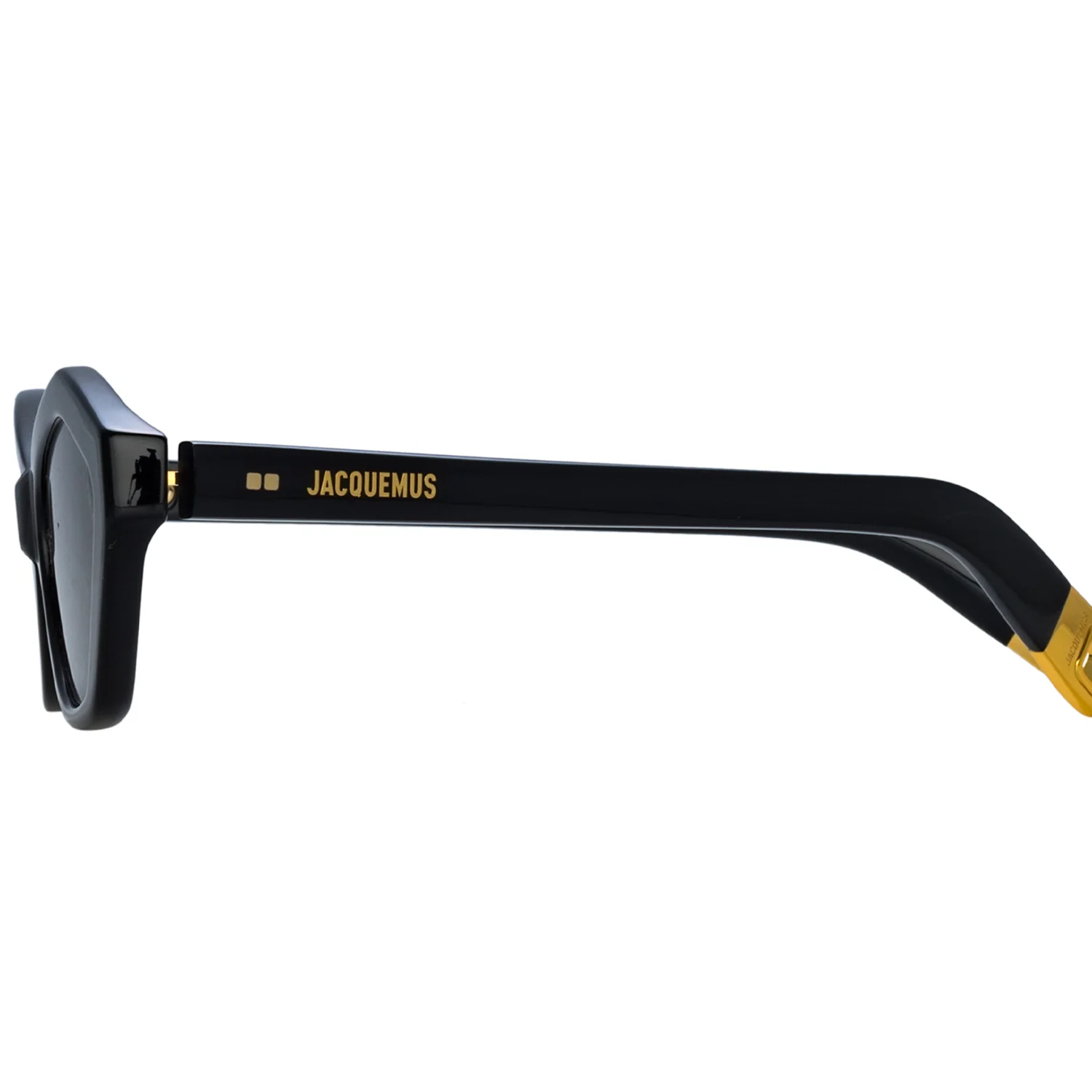 Linda Farrow X Jacquemus BAMBINO SUNGLASSES, Black/Yellow Gold/Grey - Image 3