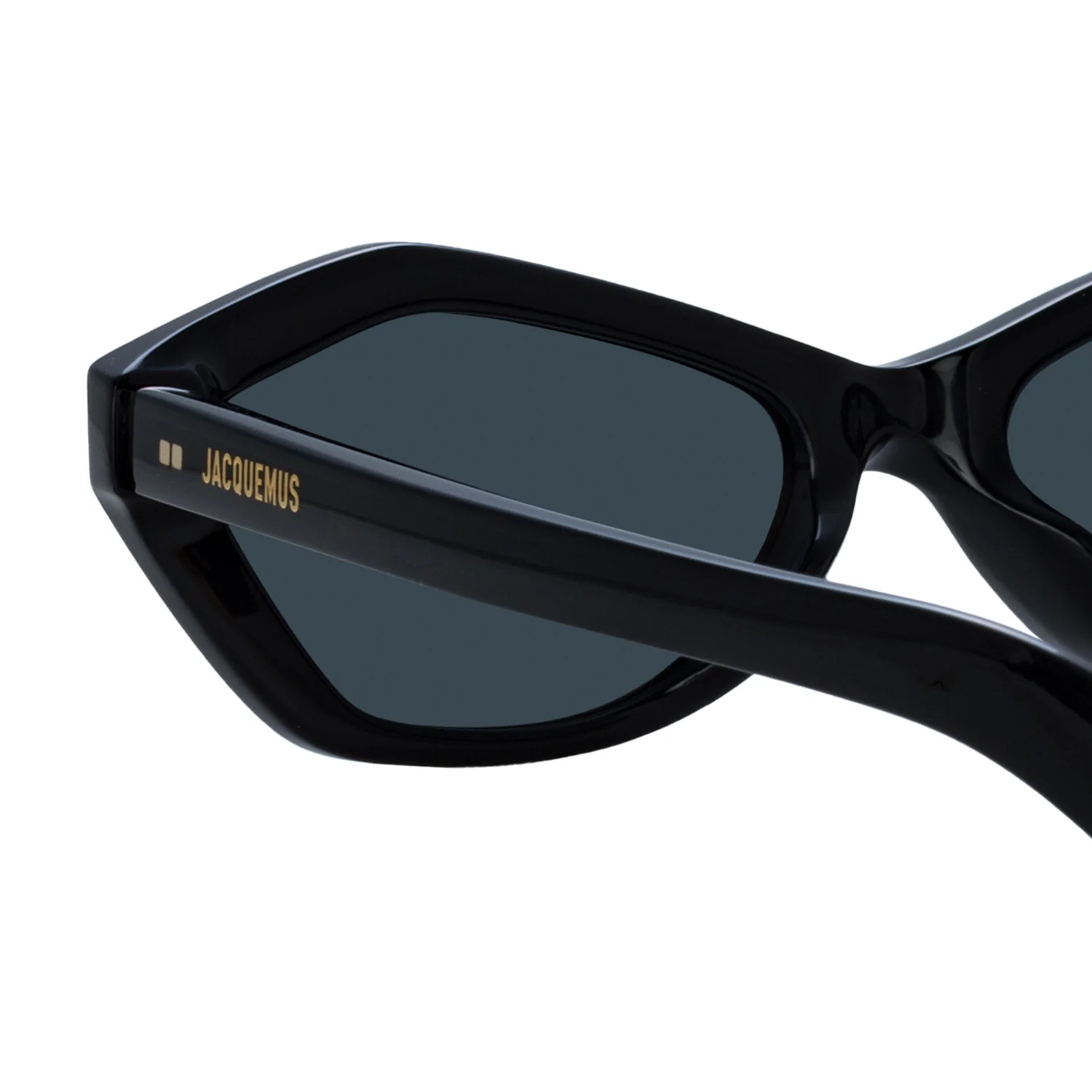 Linda Farrow X Jacquemus BAMBINO SUNGLASSES, Black/Yellow Gold/Grey - Image 4