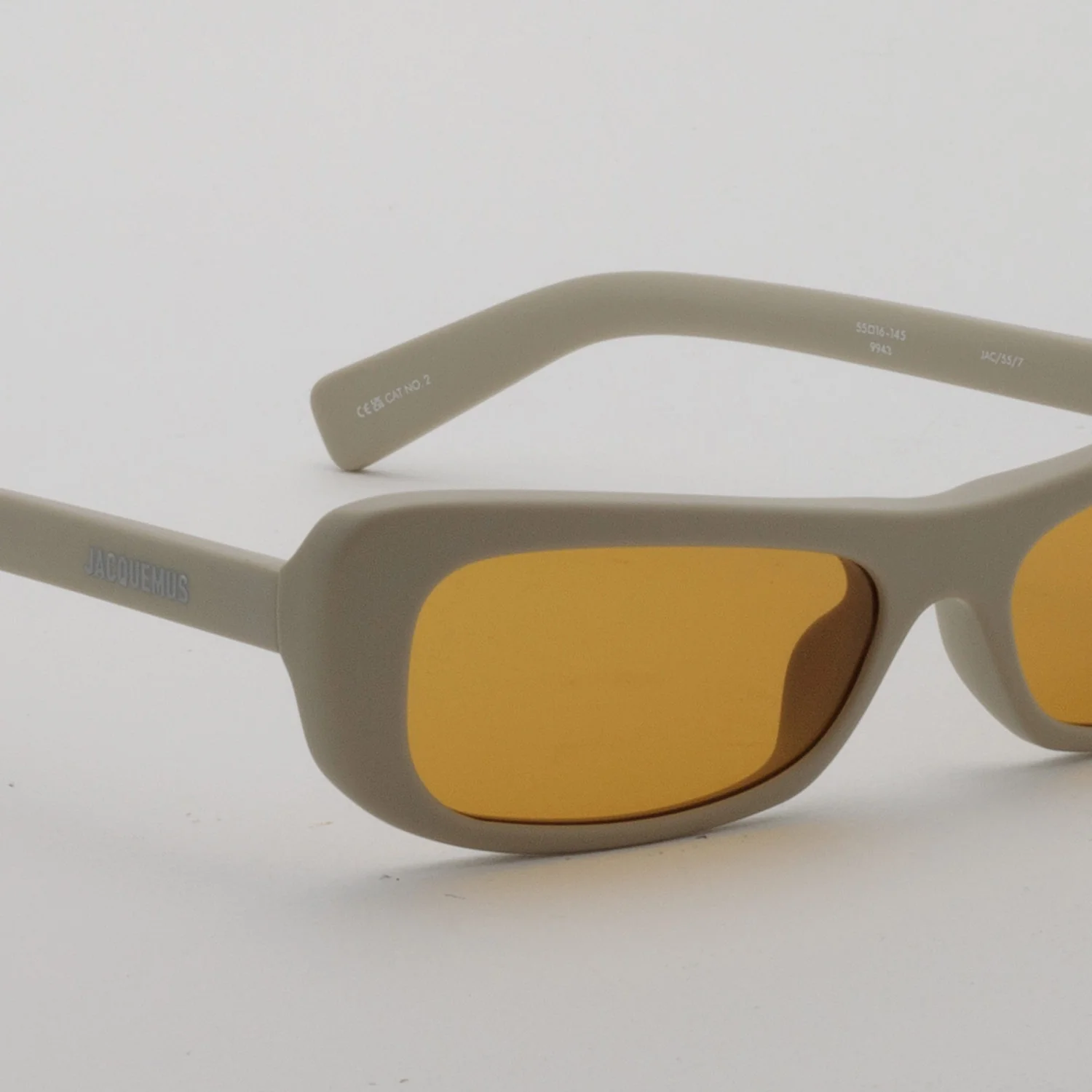 Linda Farrow X Jacquemus CAPRI SUNGLASSES, Putty/Silver/Amber - Image 2