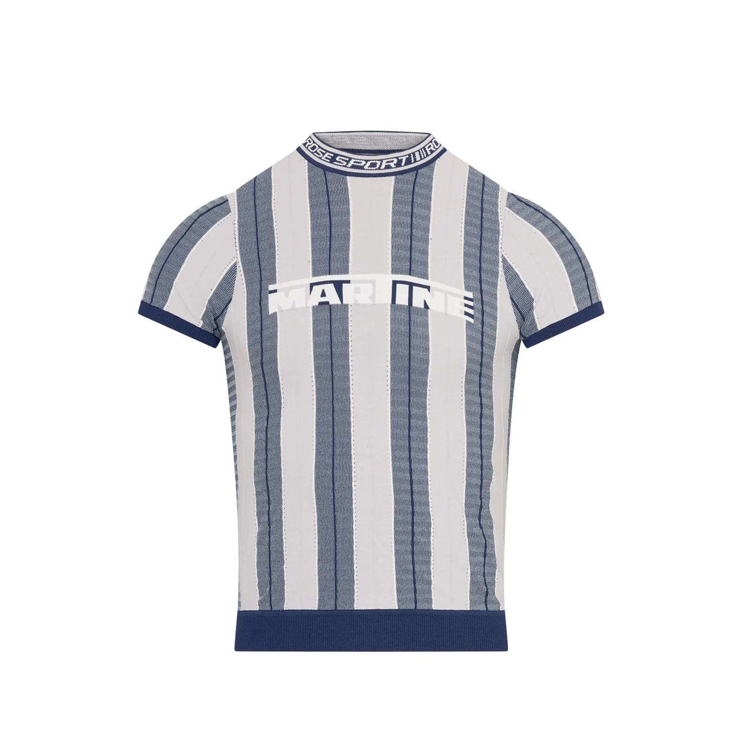 Martine Rose LOGO TIGHT T-SHIRT, Blue/Grey