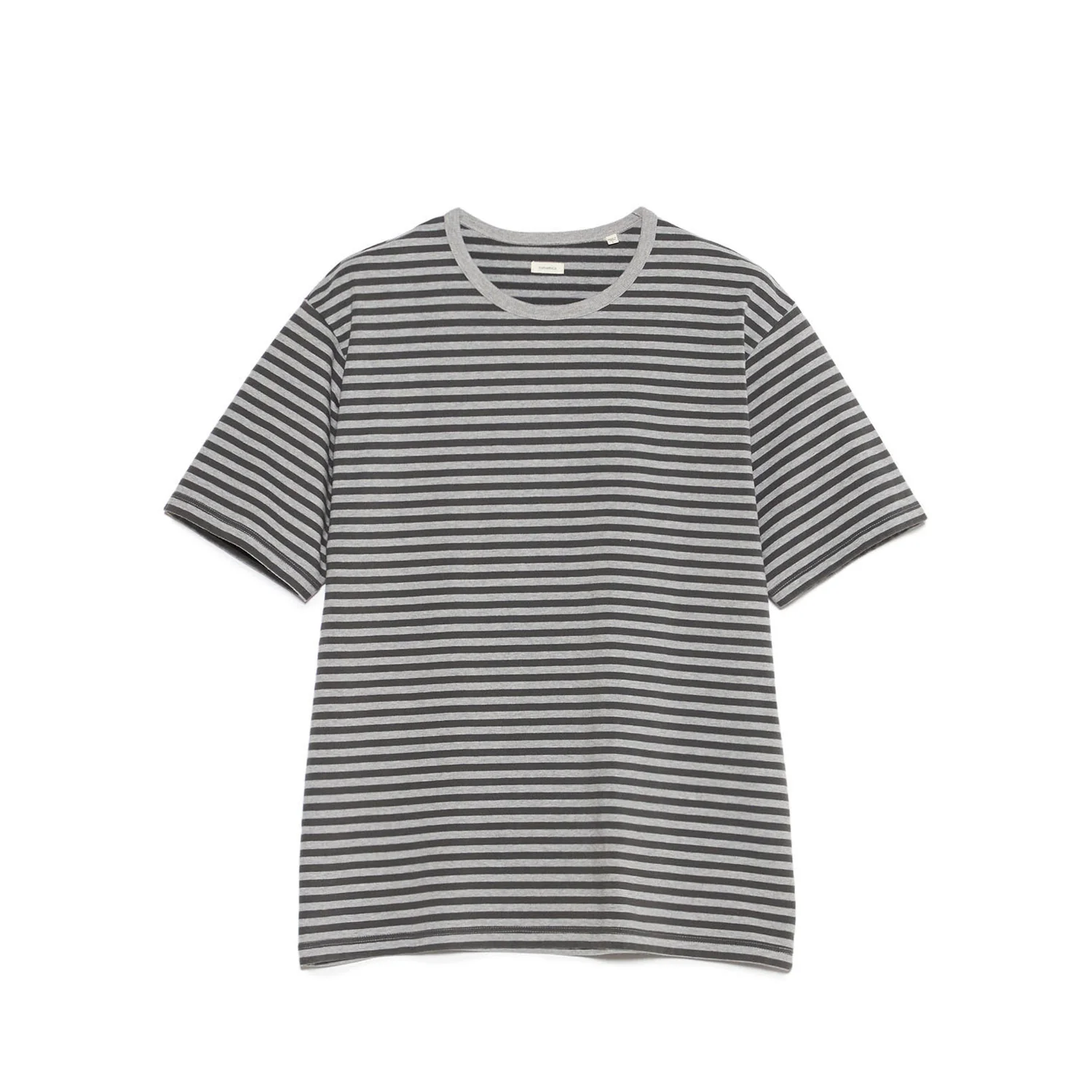 nanamica COOLMAX STRIPE JERSEY TEE, Mix Gray/Gray