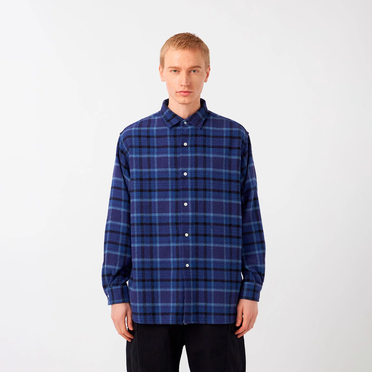 nanamica HEAVY FLANNEL SHIRT, Navy - Image 2