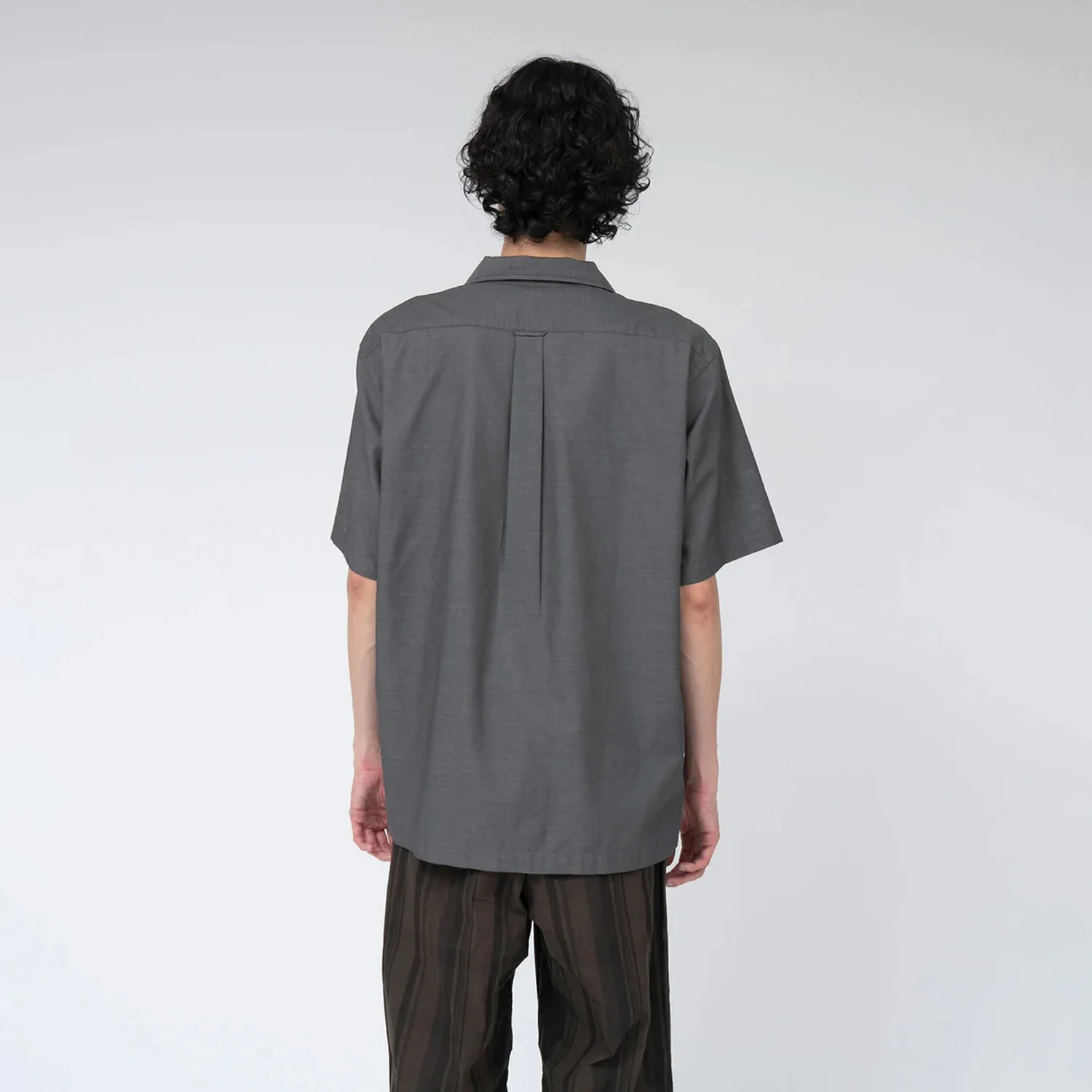 nanamica OPEN COLLAR PANAMA S/S SHIRT, Gray - Image 3