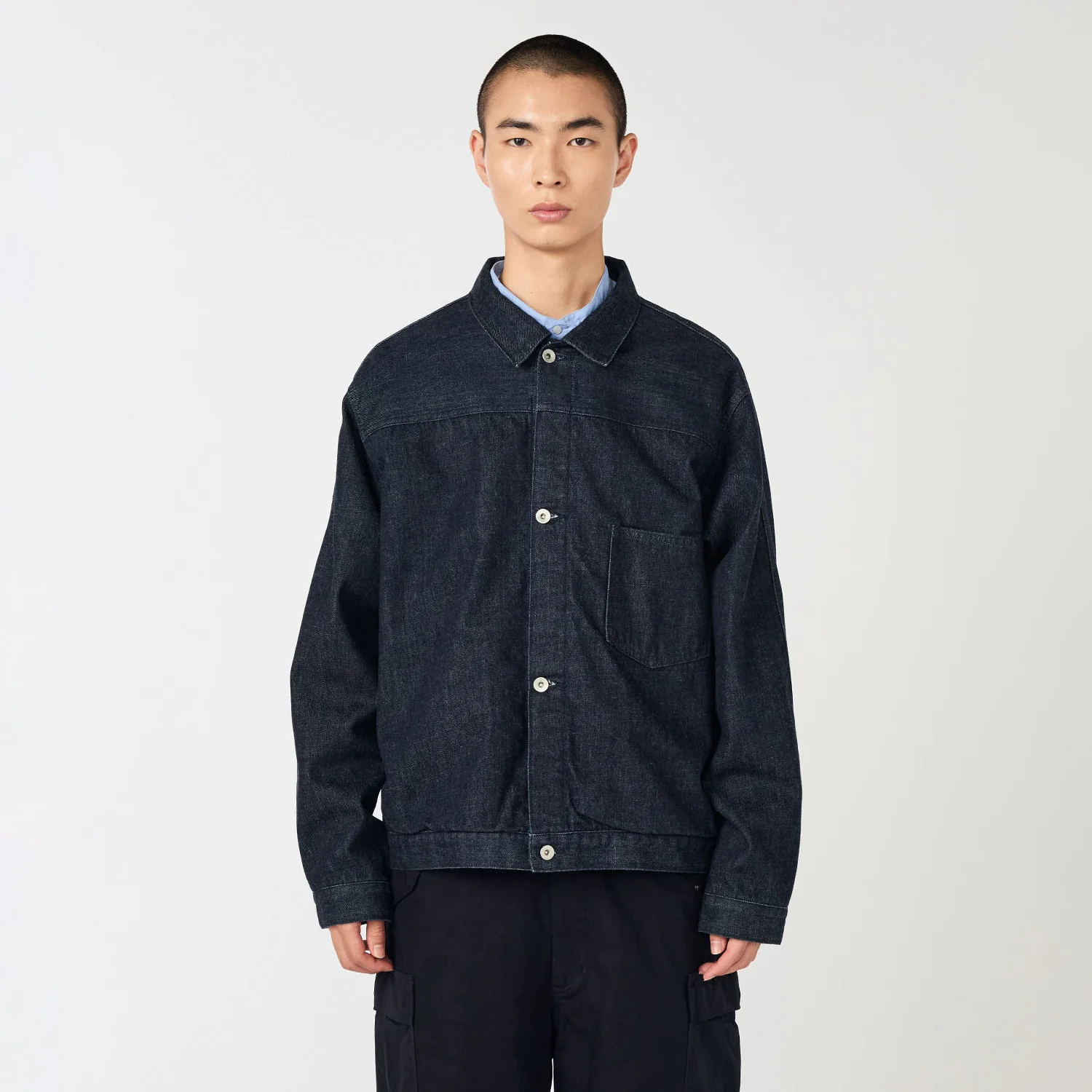 nanamica SHORT DENIM JACKET, Indigo - Image 2