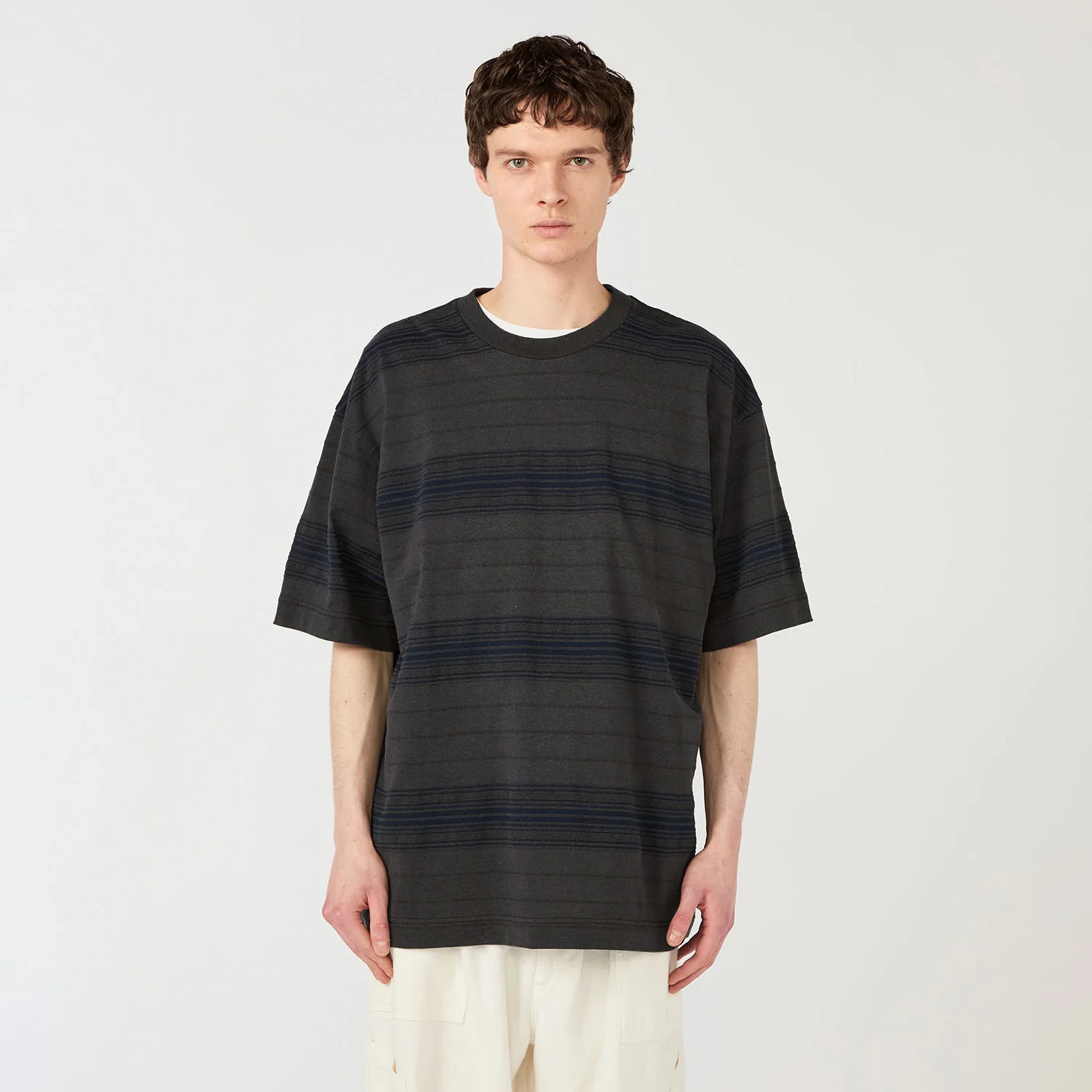 nanamica STRIPE TEE, Charcoal - Image 2