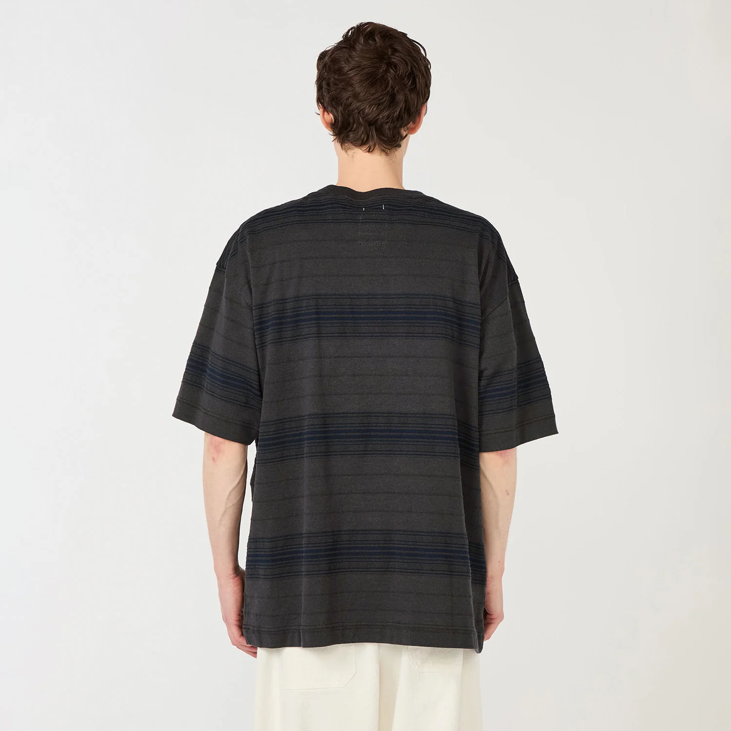 nanamica STRIPE TEE, Charcoal - Image 3
