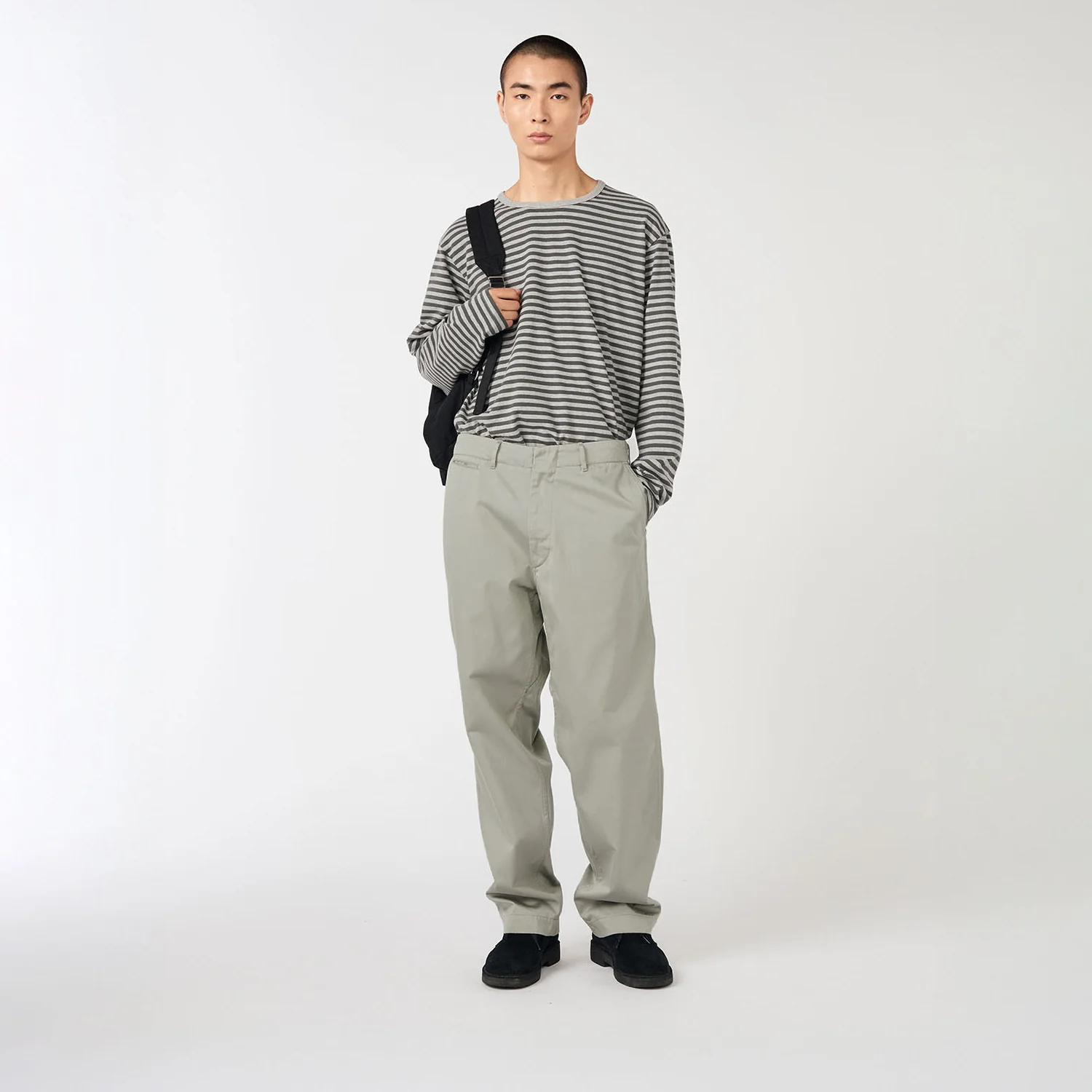 nanamica WIDE CHINO PANTS, Light Grey - Image 2