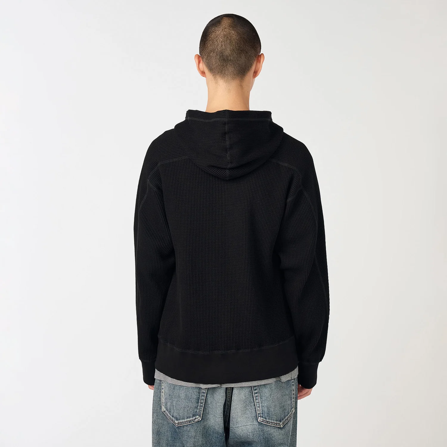 nanamica ZIP-UP THERMAL HOODIE, Black - Image 3