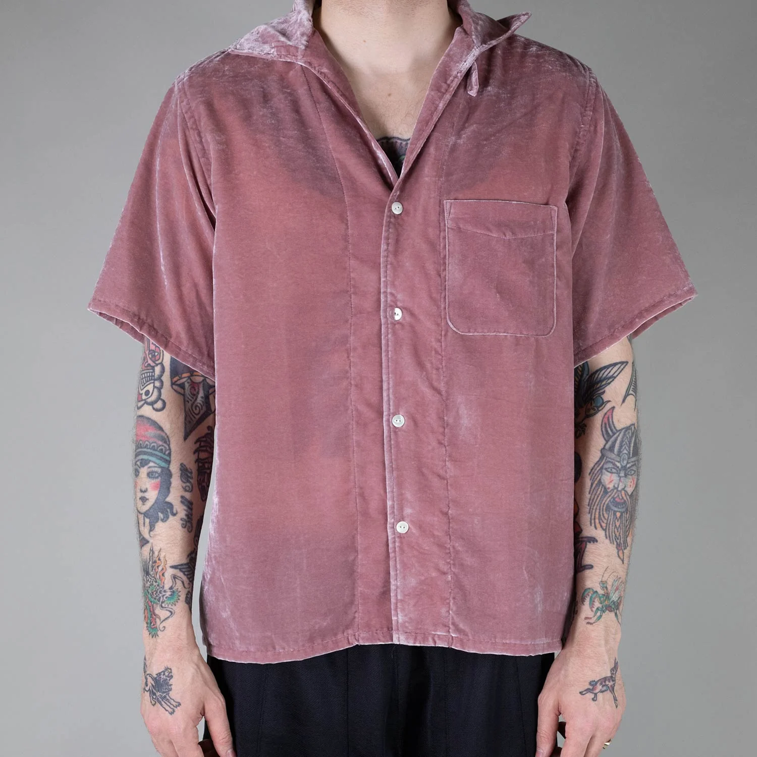 Needles ITALIAN COLLAR S/S SHIRT, Pink - Image 5