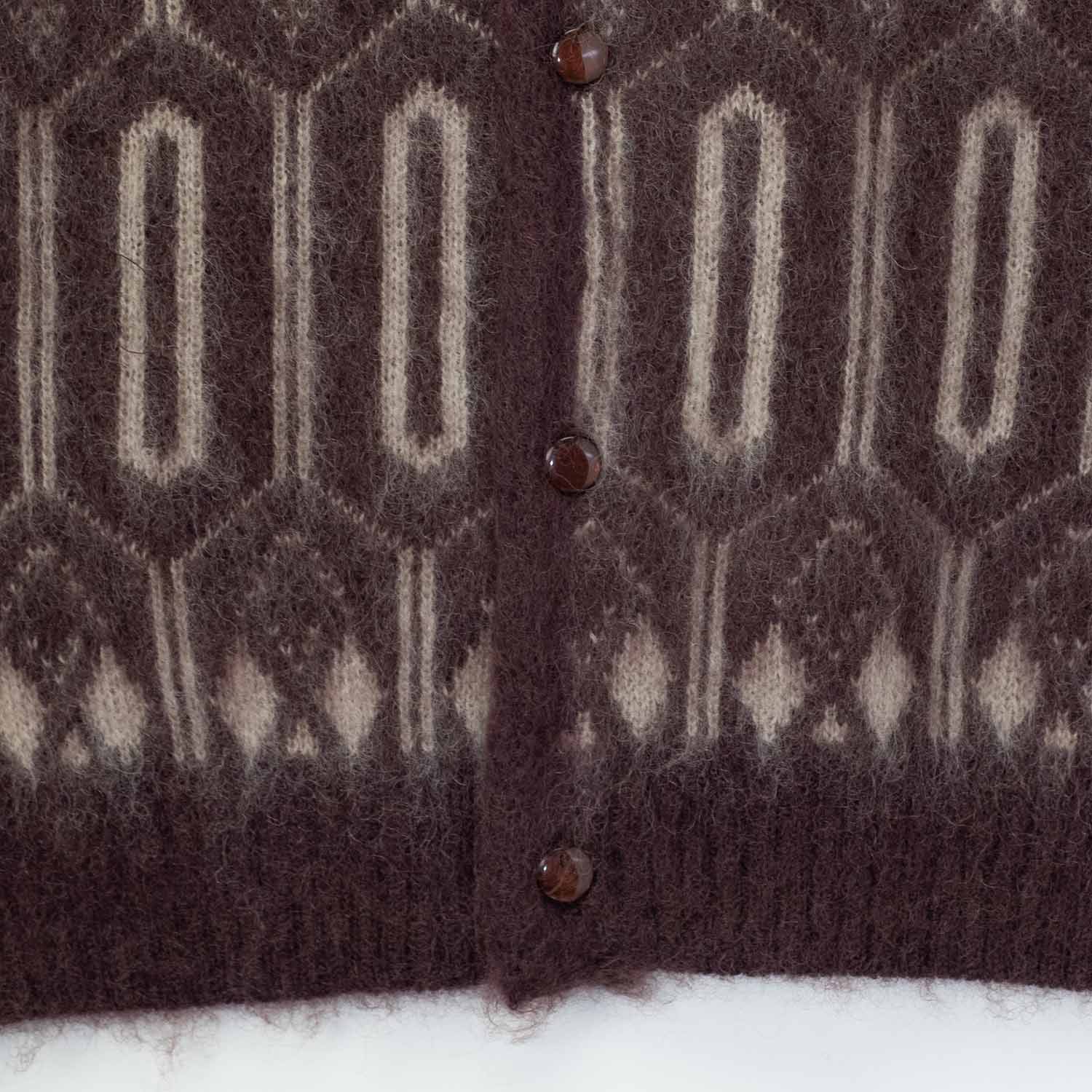 Needles MOHAIR CHECK GEOMETRIC, Burgundy - Image 4