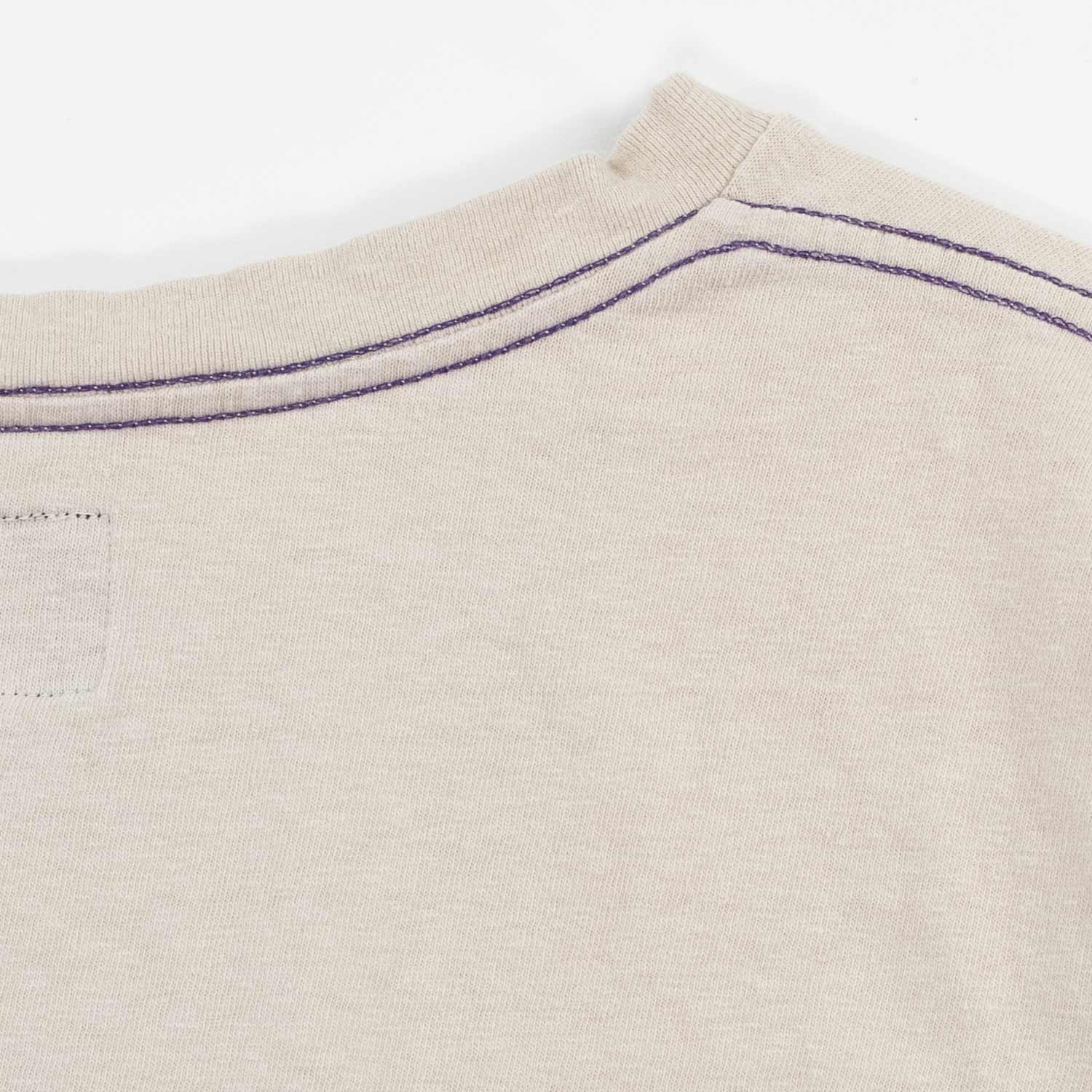 Needles S/S PAPILLON EMBROIDERY POCKET TEE, Oatmeal - Image 3