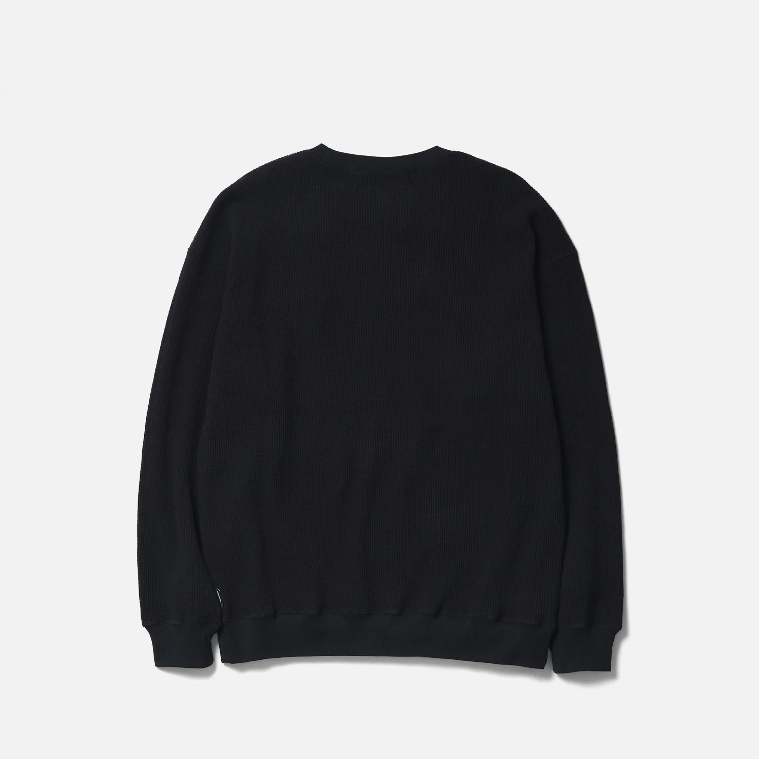 Neighborhood WAFFLE FABRIC CREWNECK LS-1, Black - Image 2